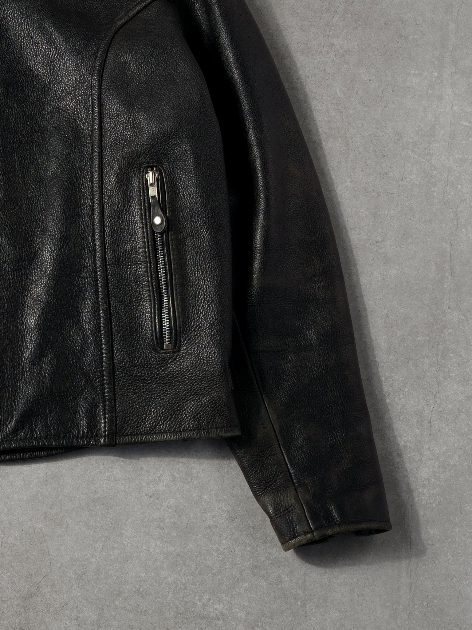Vintage 90s Black Wilson Leather Biker Jacket (M/L)