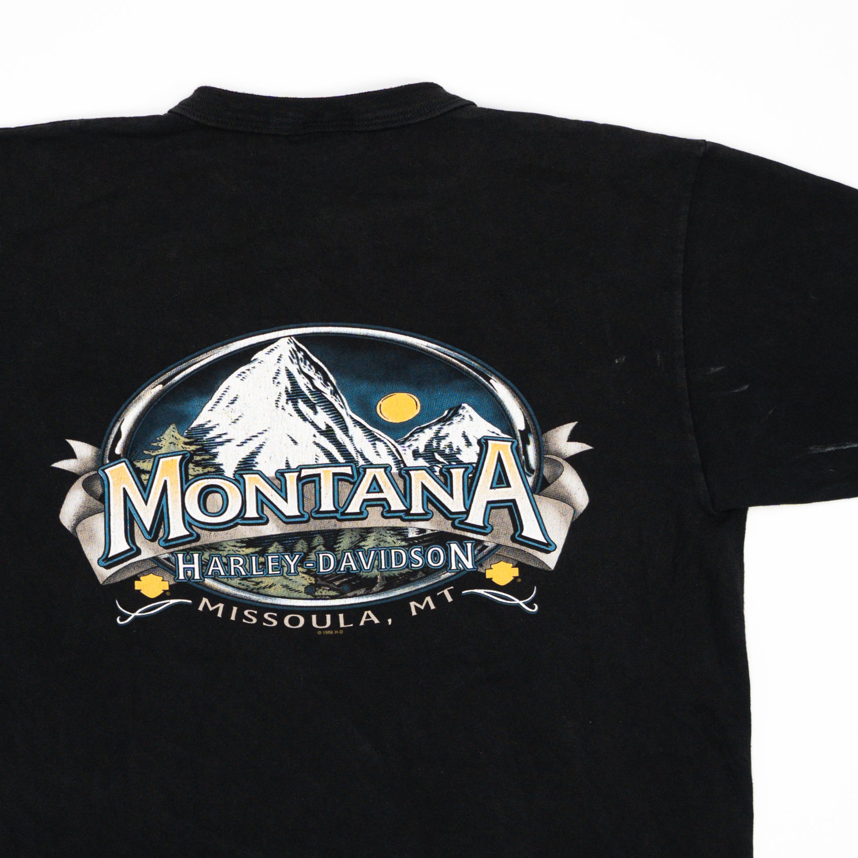 Vintage Black '98 Harley Davidson Montana Tee (M) | Rebalance Vintage.