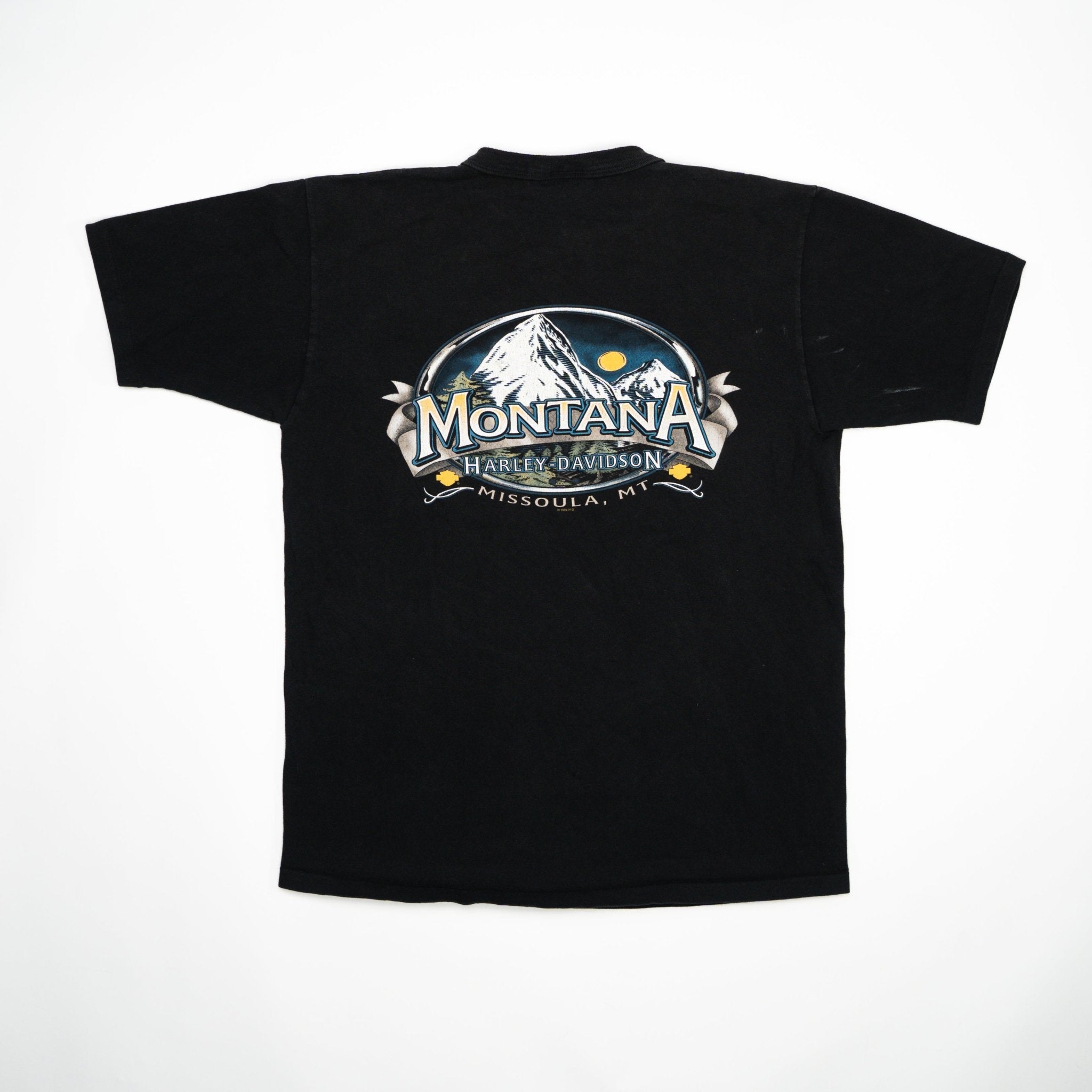 Vintage Black '98 Harley Davidson Montana Tee (M) | Rebalance Vintage.