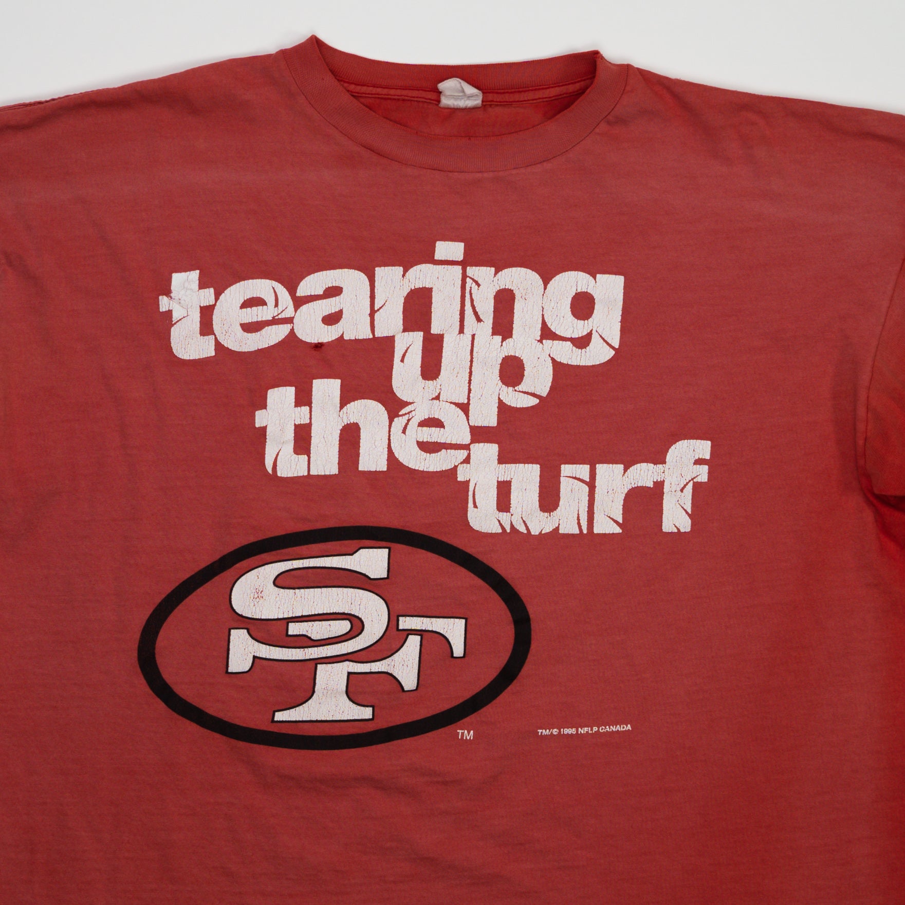 Vintage Washed Red San Fran Tearing Up the Turf Starter Tee (L)