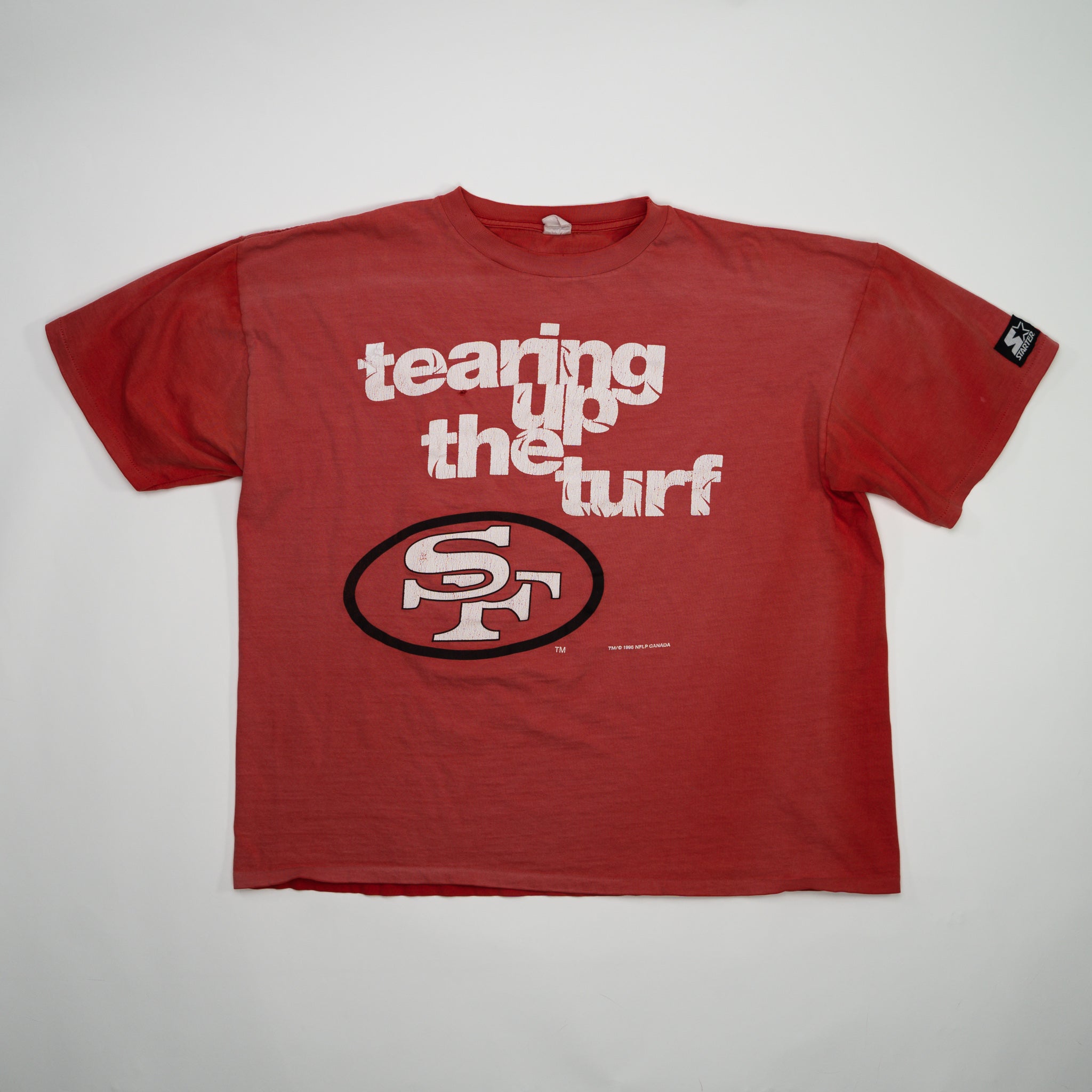 Vintage Washed Red San Fran Tearing Up the Turf Starter Tee (L)