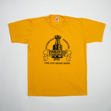 Vintage '91 Pittsburgh Penguins Stanley Cup Champions Tee (S/M) | Rebalance Vintage.