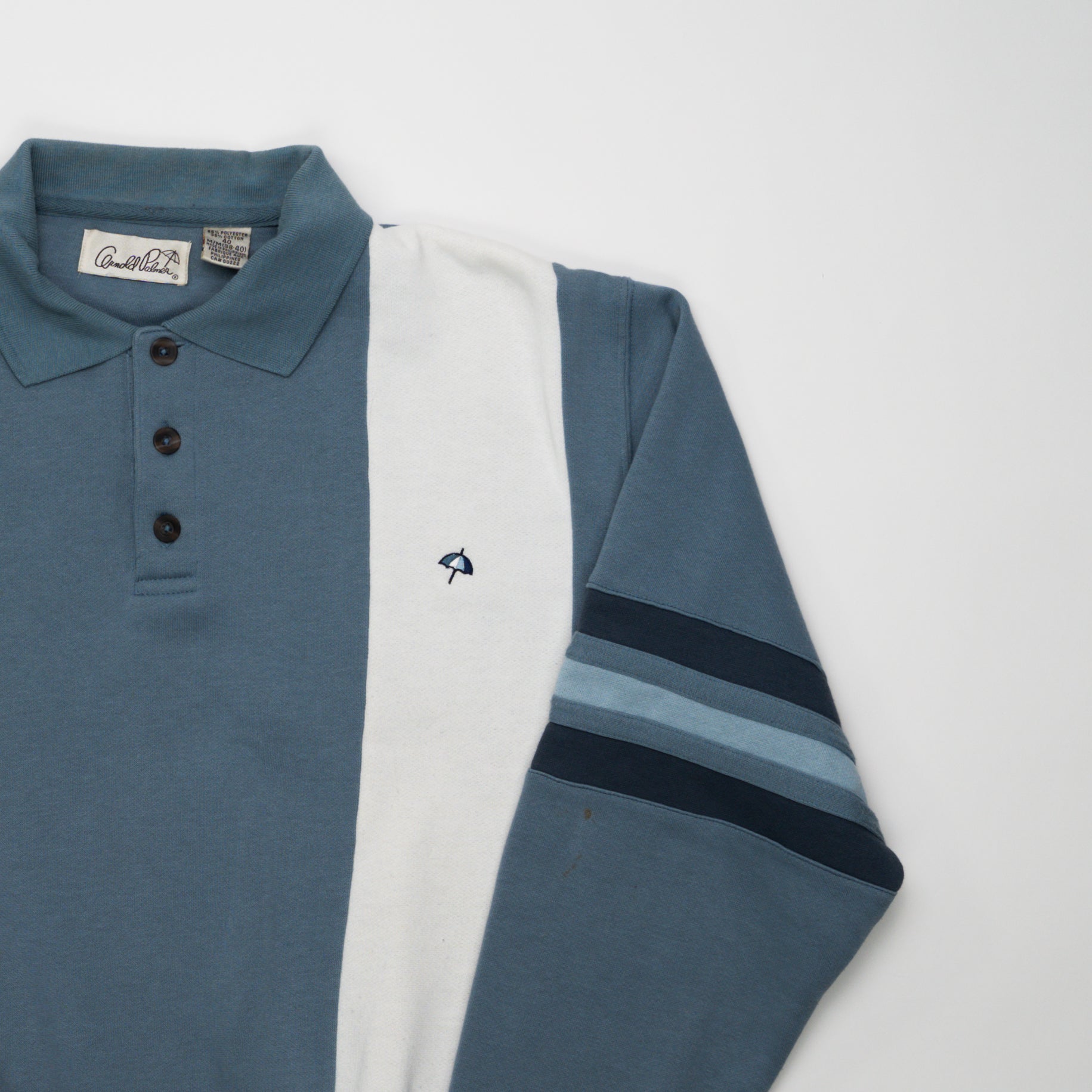 Vintage Arnold Palmer Blue 1/4 Button Sweater (M/L) | Rebalance Vintage.