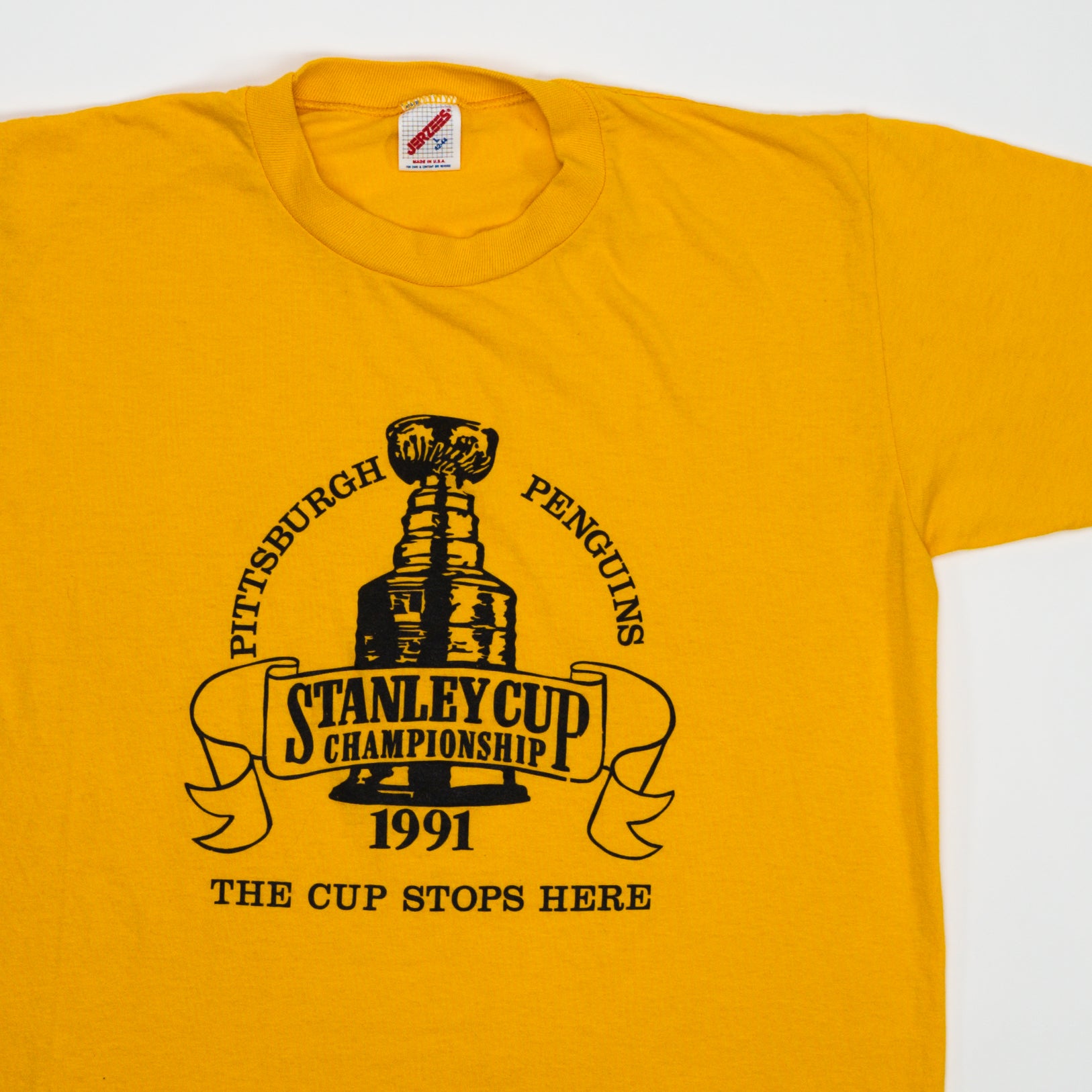 Vintage '91 Pittsburgh Penguins Stanley Cup Champions Tee (S/M) | Rebalance Vintage.