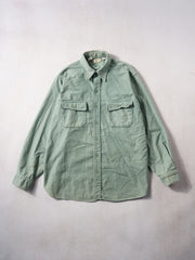 Vinage 90s Washed Sage Green LL Bean Collared Button Up (M/L)