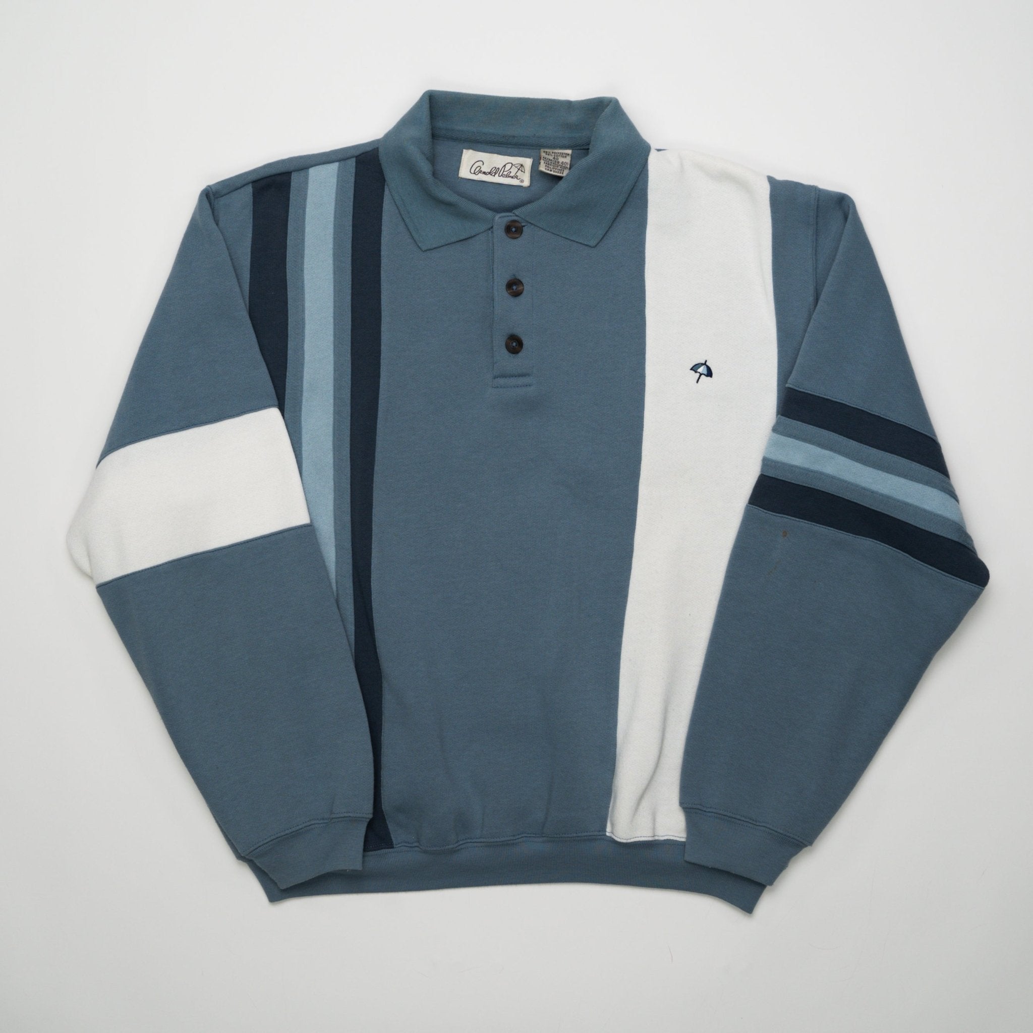 Vintage Arnold Palmer Blue 1/4 Button Sweater (M/L) | Rebalance Vintage.