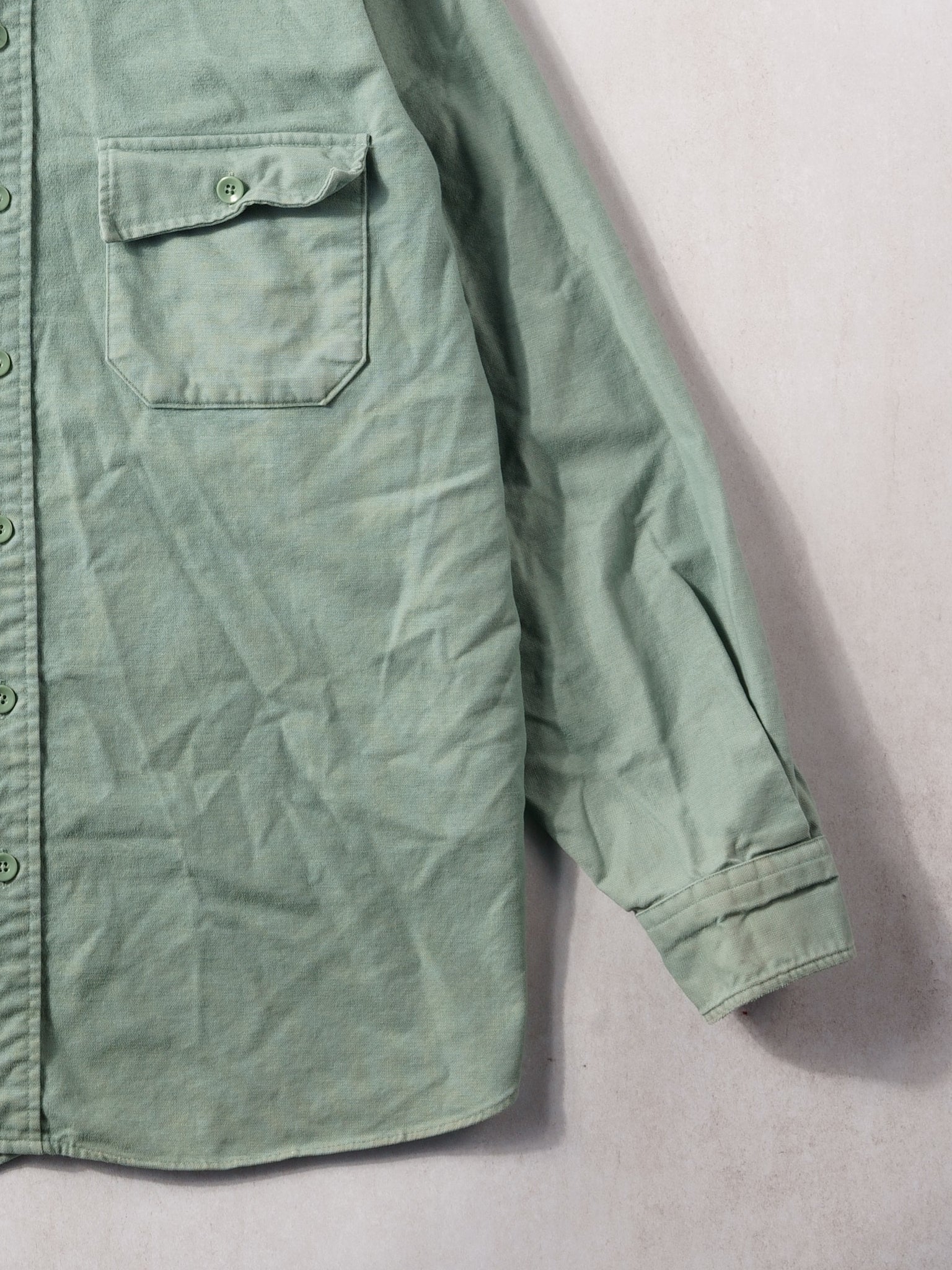 Vinage 90s Washed Sage Green LL Bean Collared Button Up (M/L)