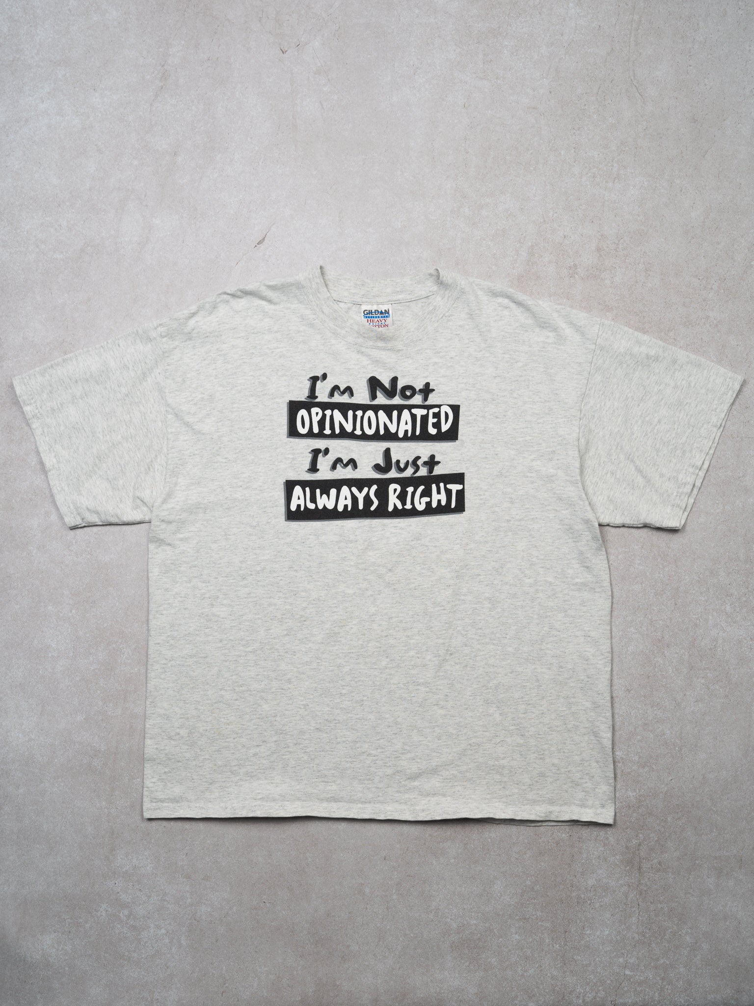 Vintage 90s Grey 'Im Not Opinionated Im Just Always Right' Tee (L)
