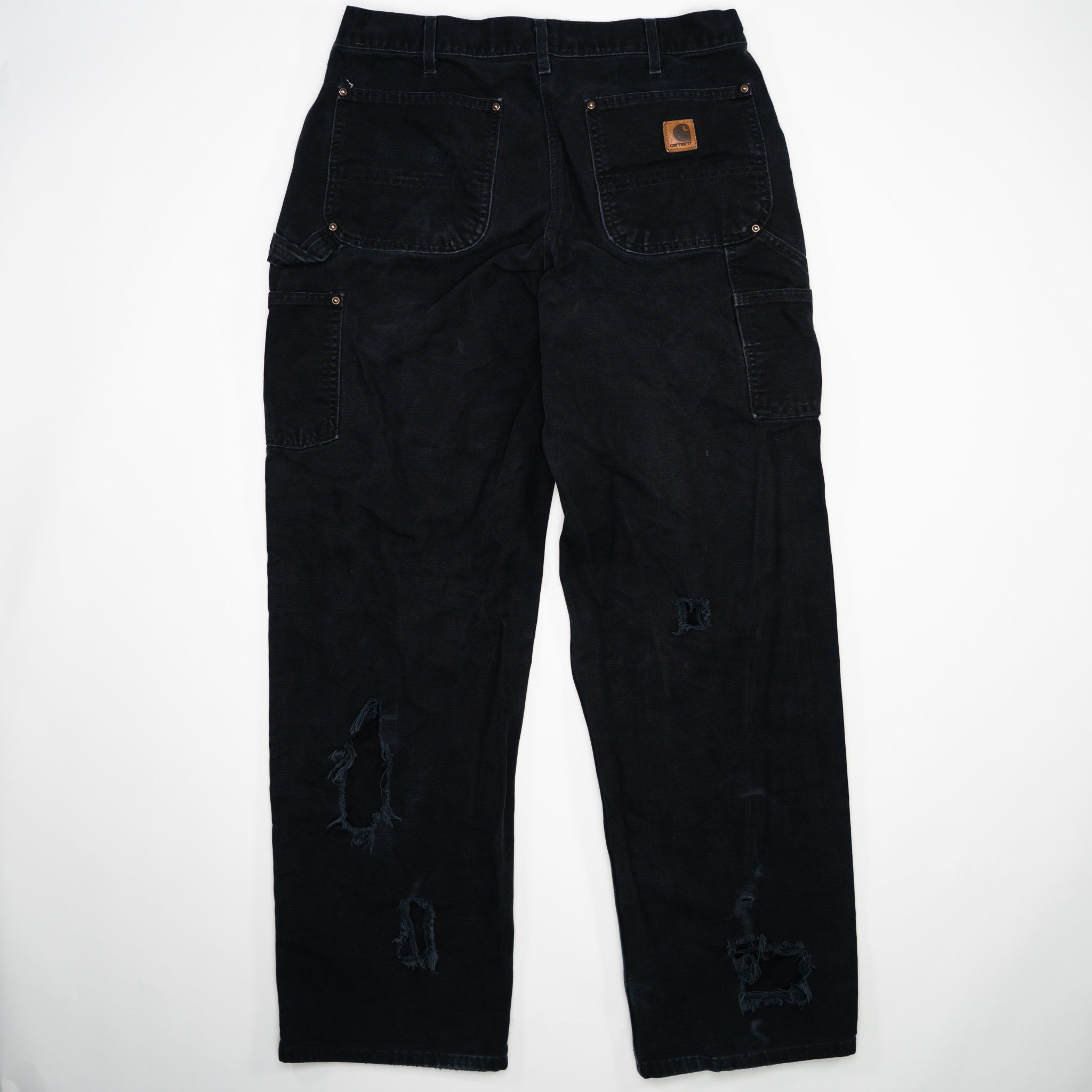 Black Carhartt Double Knee Pants w/ rips (33 x 34) – Rebalance Vintage