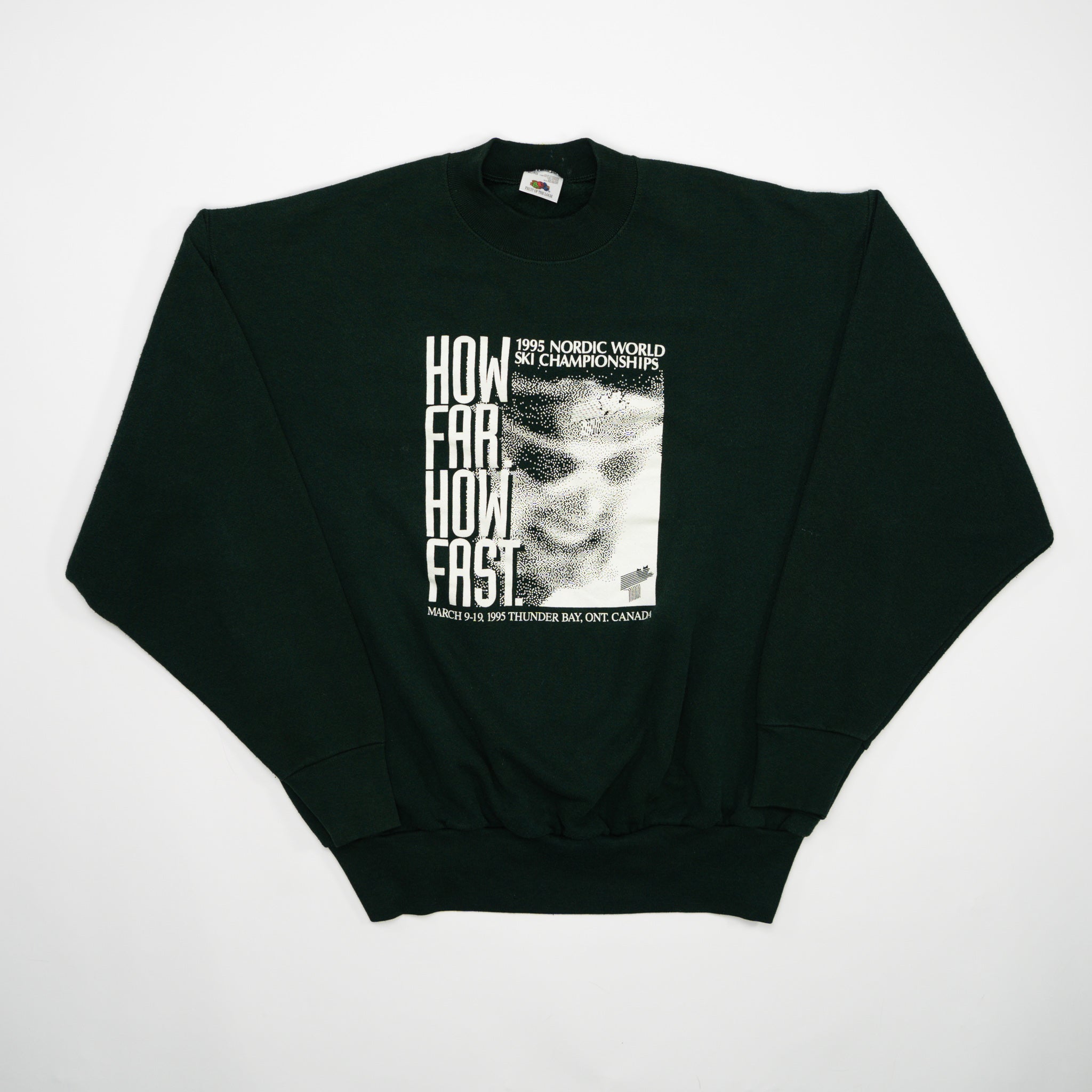 Vintage '95 Green Nordic World Ski Championship Crewneck (L) | Rebalance Vintage.