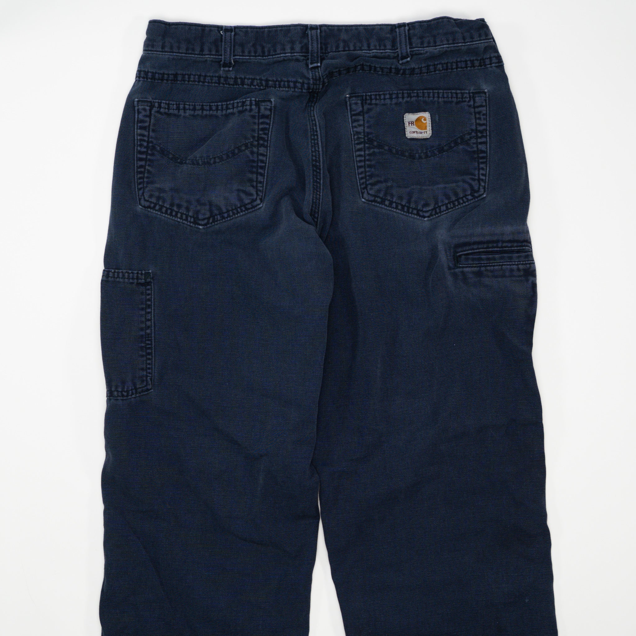 Vintage Navy Blue Carhartt Cargo Pants w/ Rip (34 x 32)