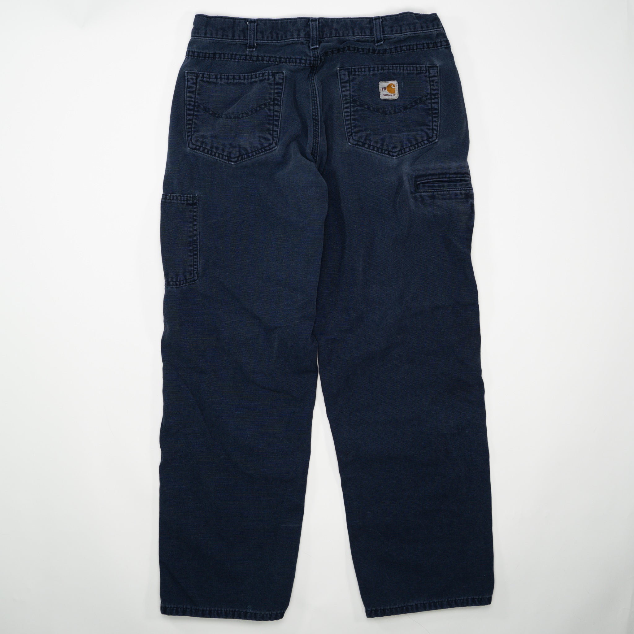 Vintage Navy Blue Carhartt Cargo Pants w/ Rip (34 x 32)