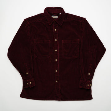Vintage 80s Dark Red Corduroy Button Up (L) | Rebalance Vintage.