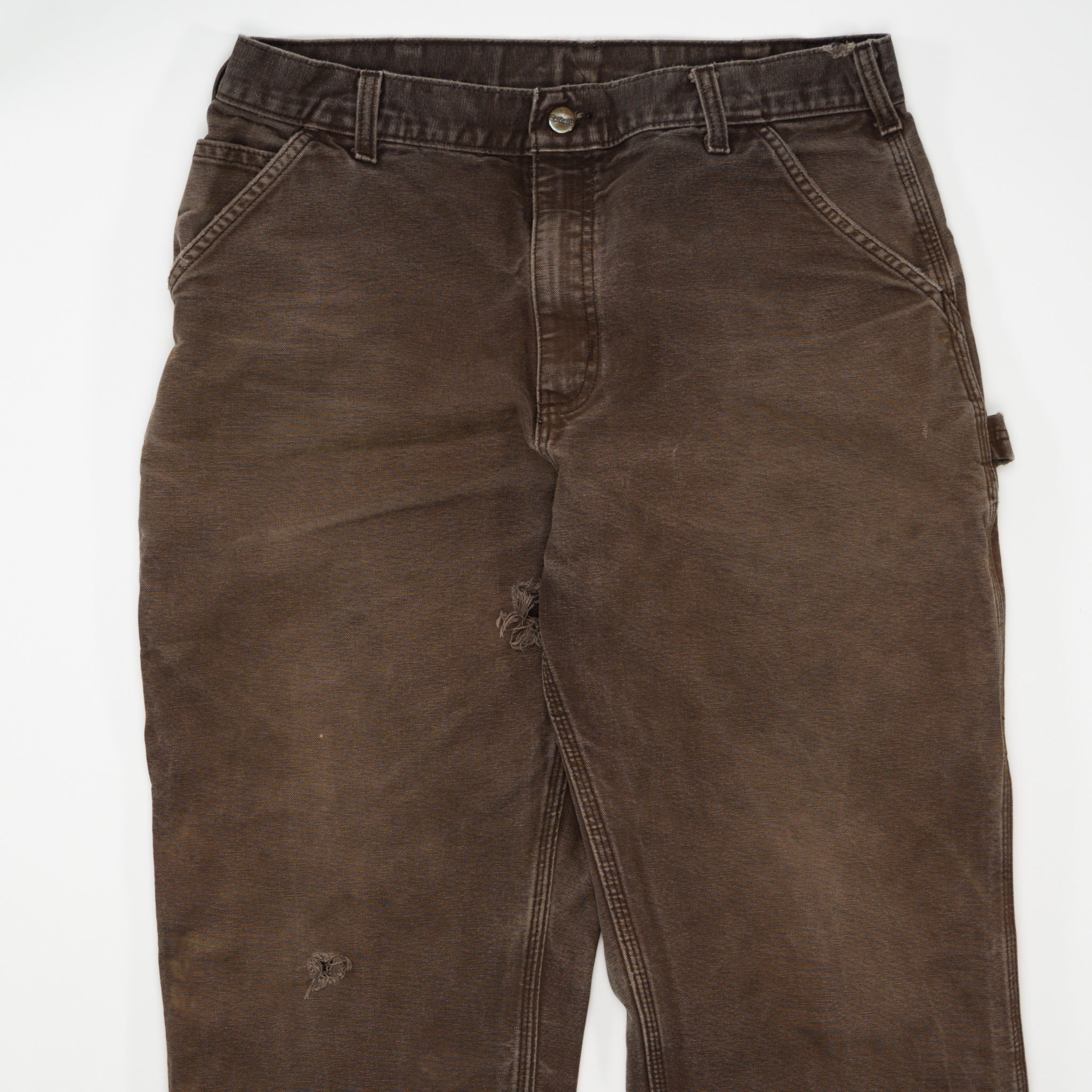 Vintage Faded Brown Carhartt Cargo Pants w/ Rips (34 x 32)