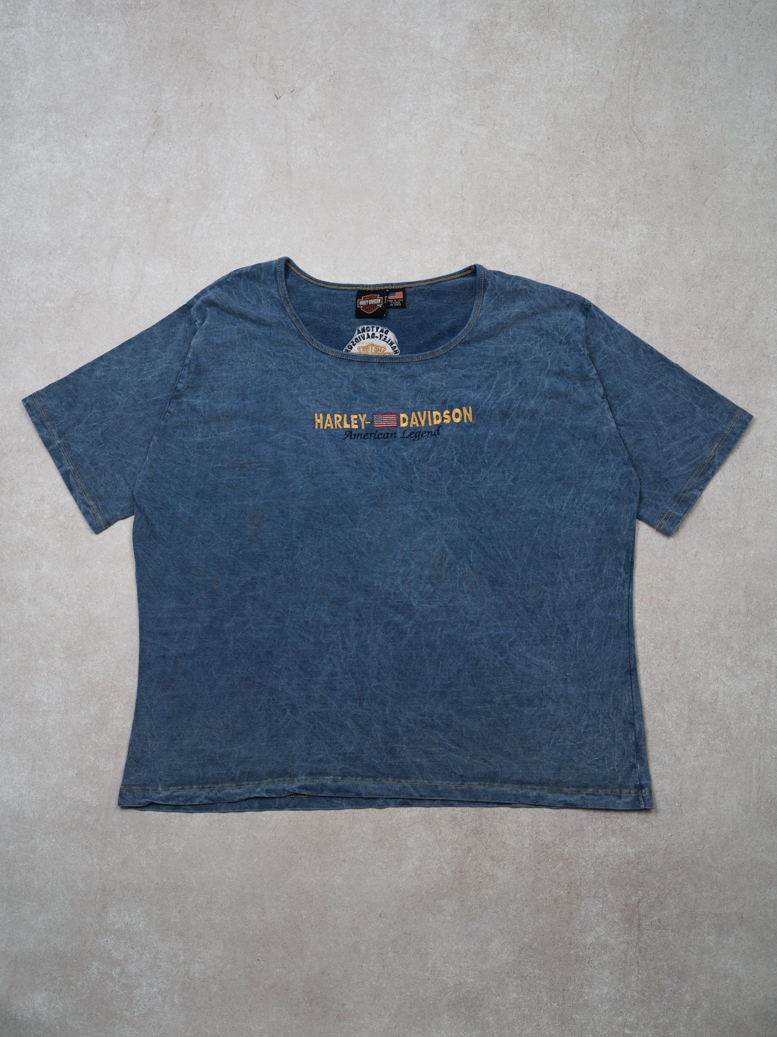 Vintage 90s Tie Dye Blue Harley Davidson Daytona Tee (XL)