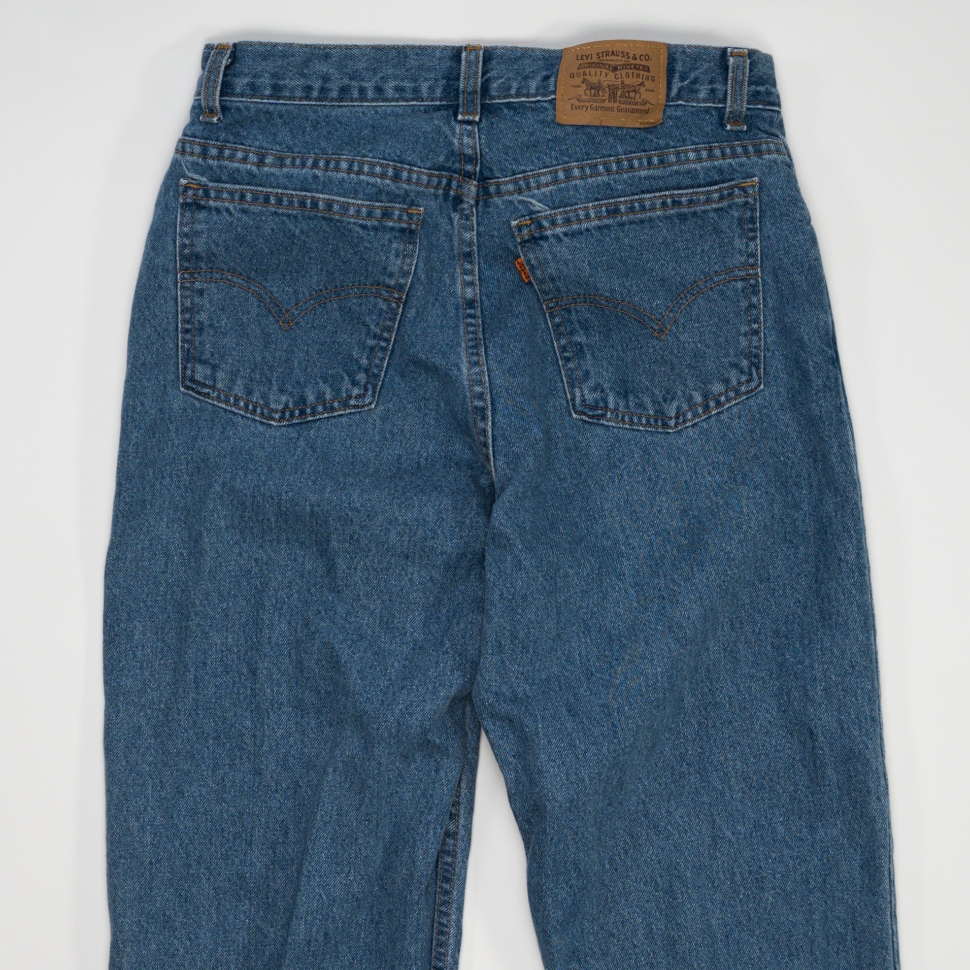 Vintage 1970s Blue Levi Straight Leg Jeans (30 x 30) | Rebalance Vintage.
