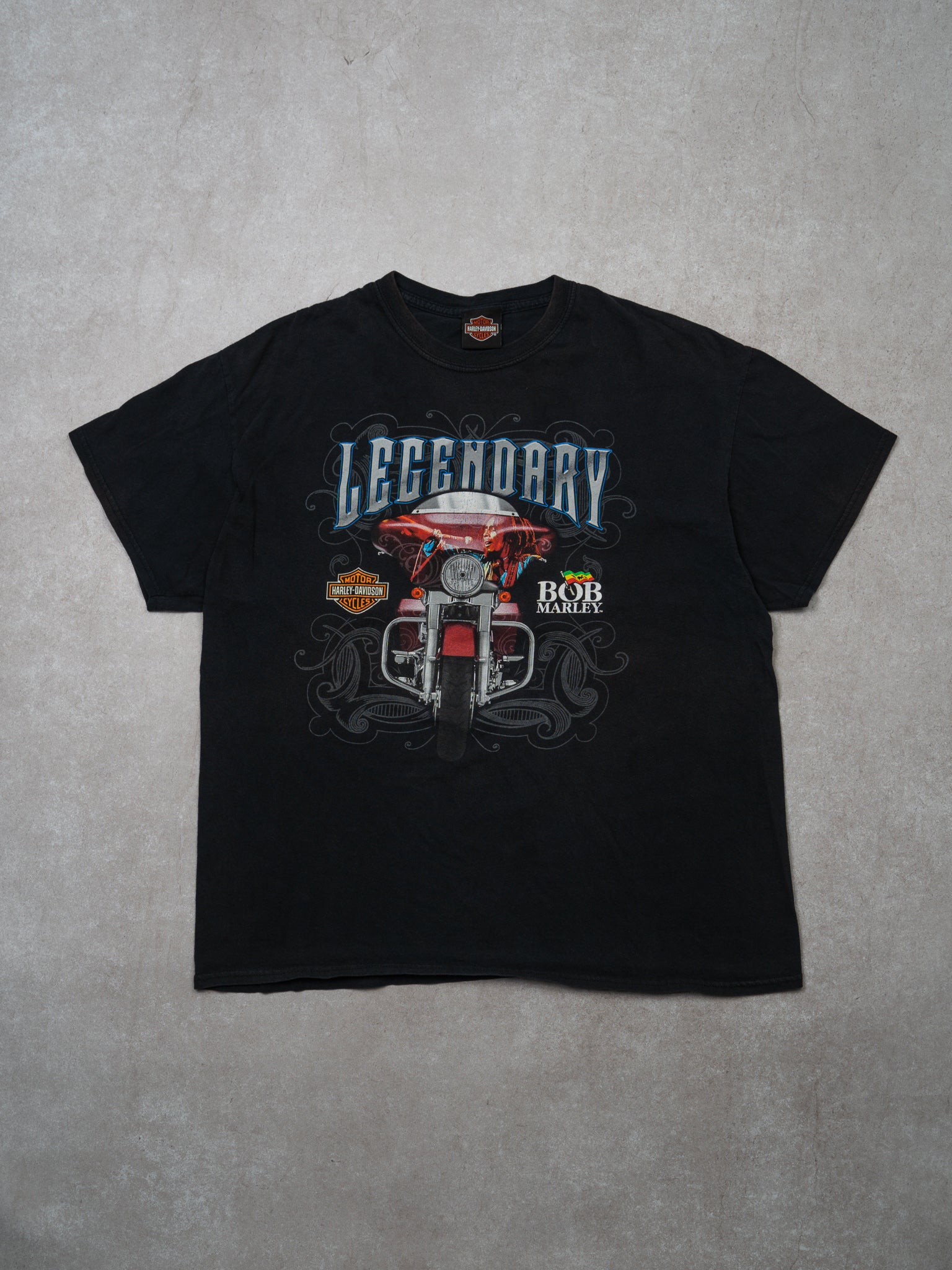 Vintage Black Legendary Harley Davidson x Bob Marley Jamaica Tee (M/L)