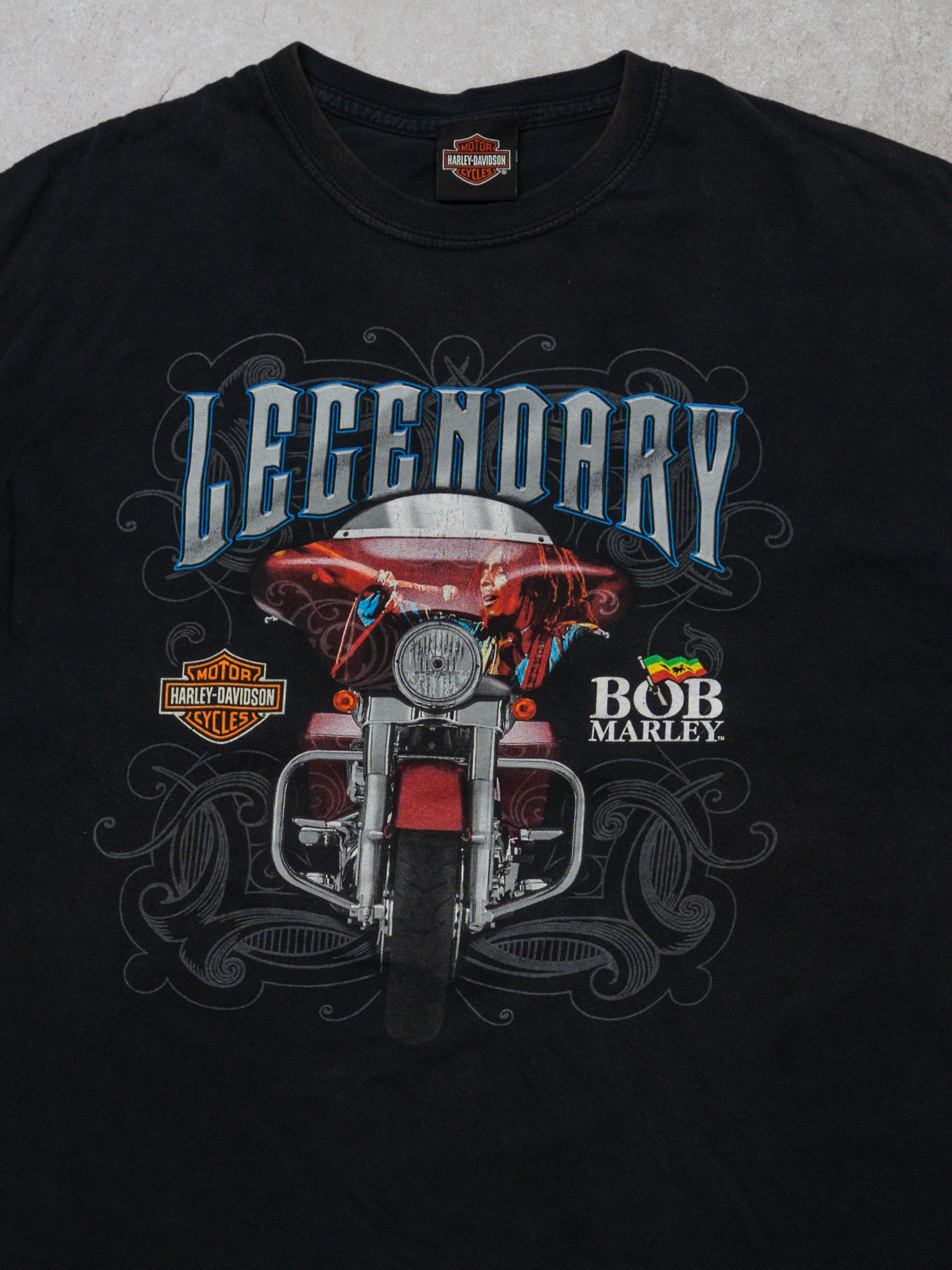 Vintage Black Legendary Harley Davidson x Bob Marley Jamaica Tee (M/L)