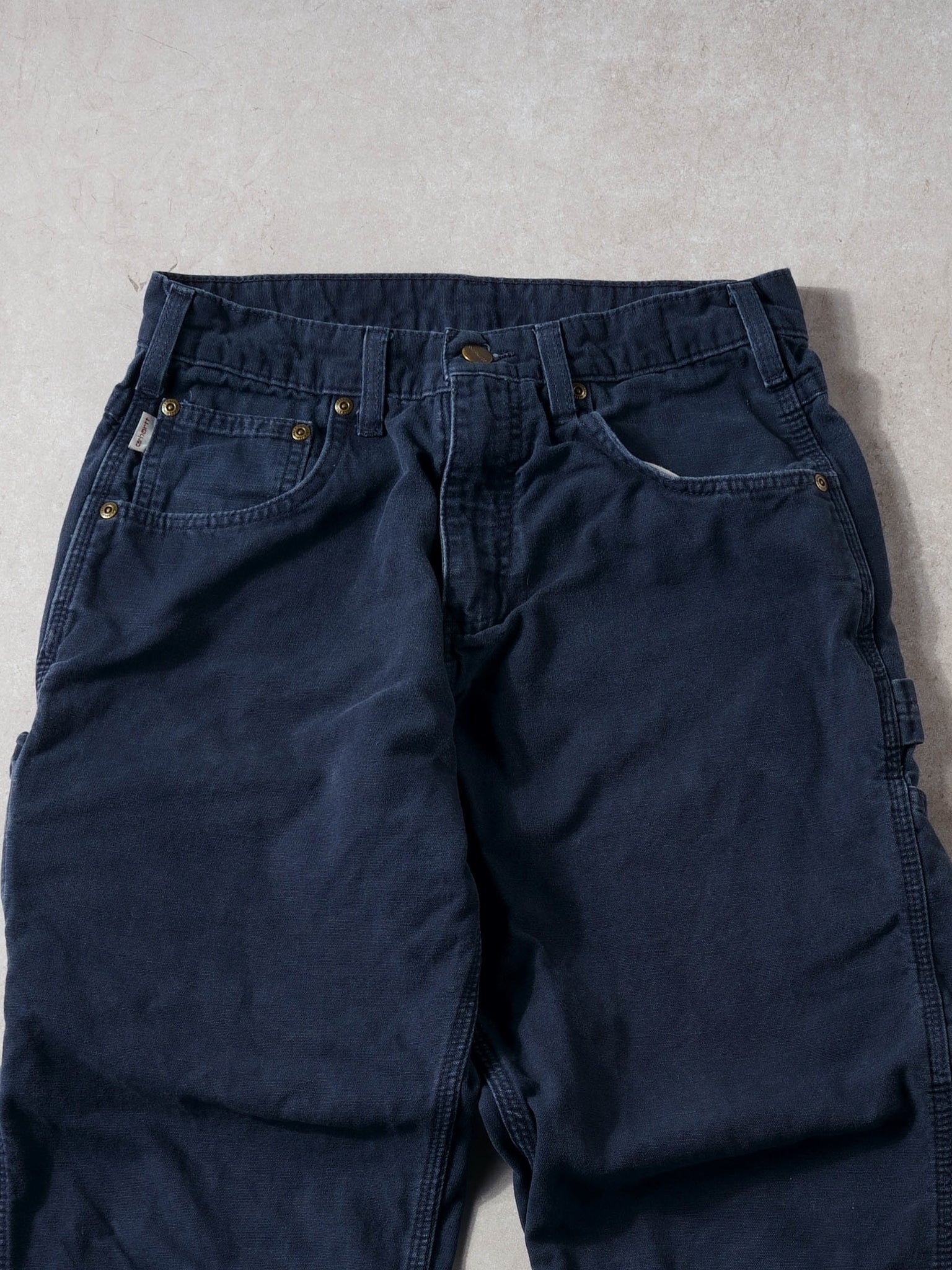 Vintage 90s Dark Blue Carhartt Loose Original Fit Carpenter Pants (30x28)