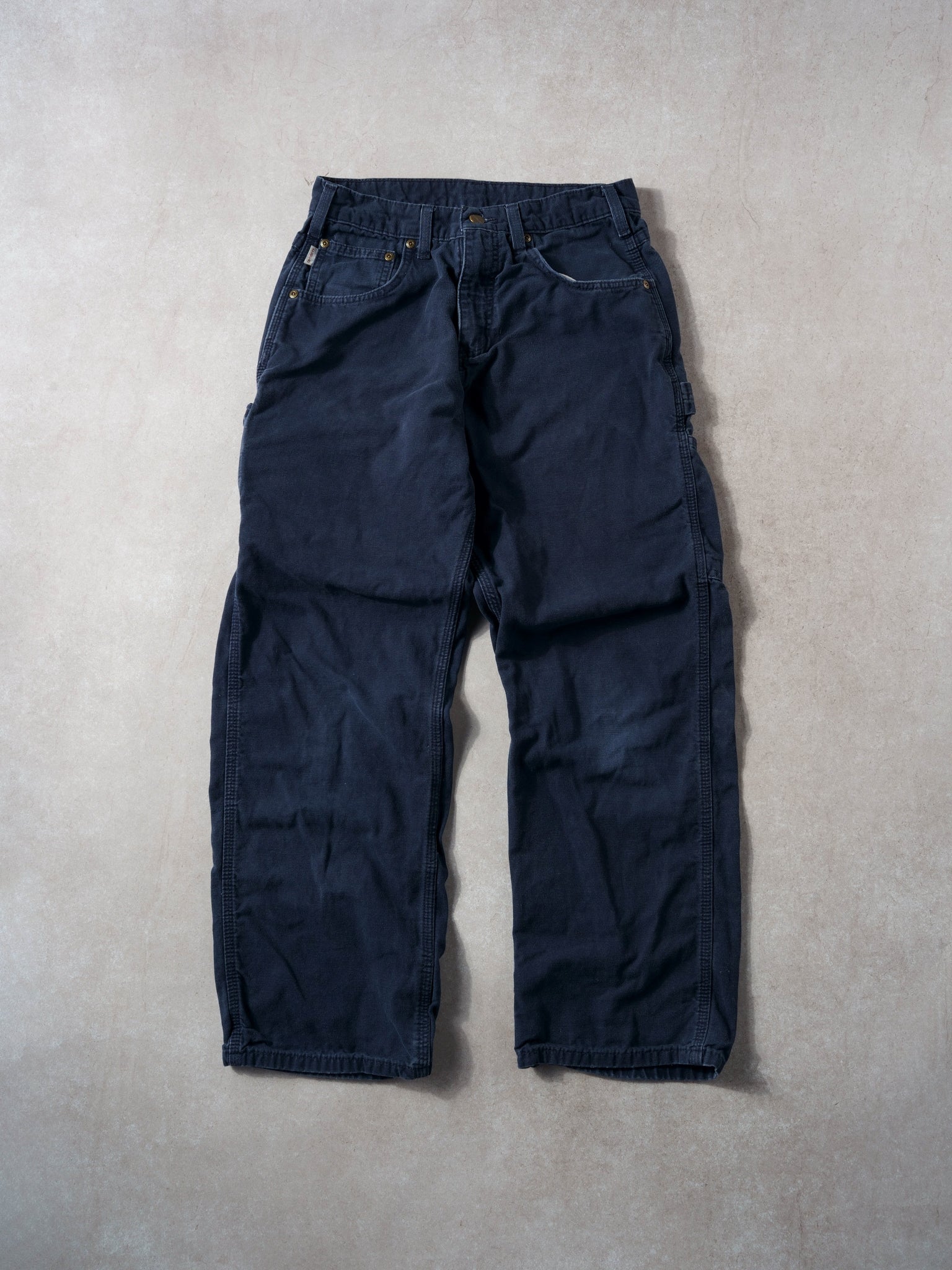 Vintage 90s Dark Blue Carhartt Loose Original Fit Carpenter Pants (30x28)