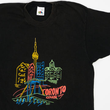 Vintage Black 80s Toronto Multicolored Graphic Tee (S) | Rebalance Vintage.