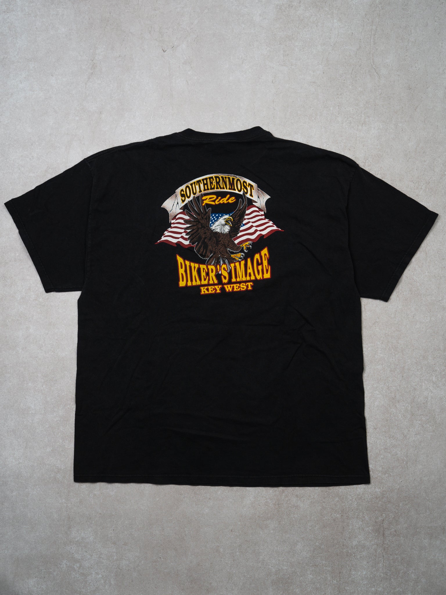 Vintage Black Southern Most Ride Biker's Image Tee (L)