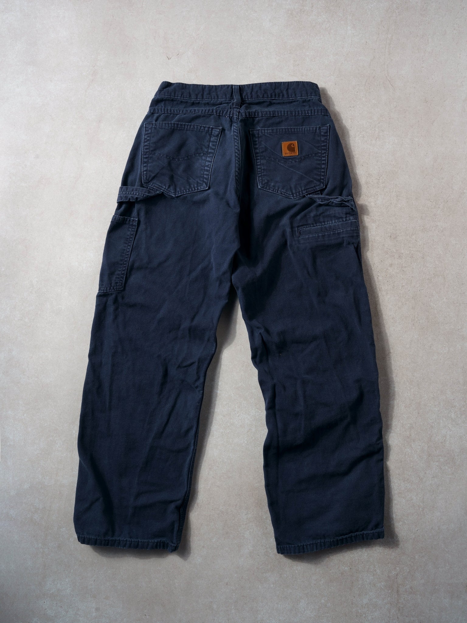 Vintage 90s Dark Blue Carhartt Loose Original Fit Carpenter Pants (30x28)