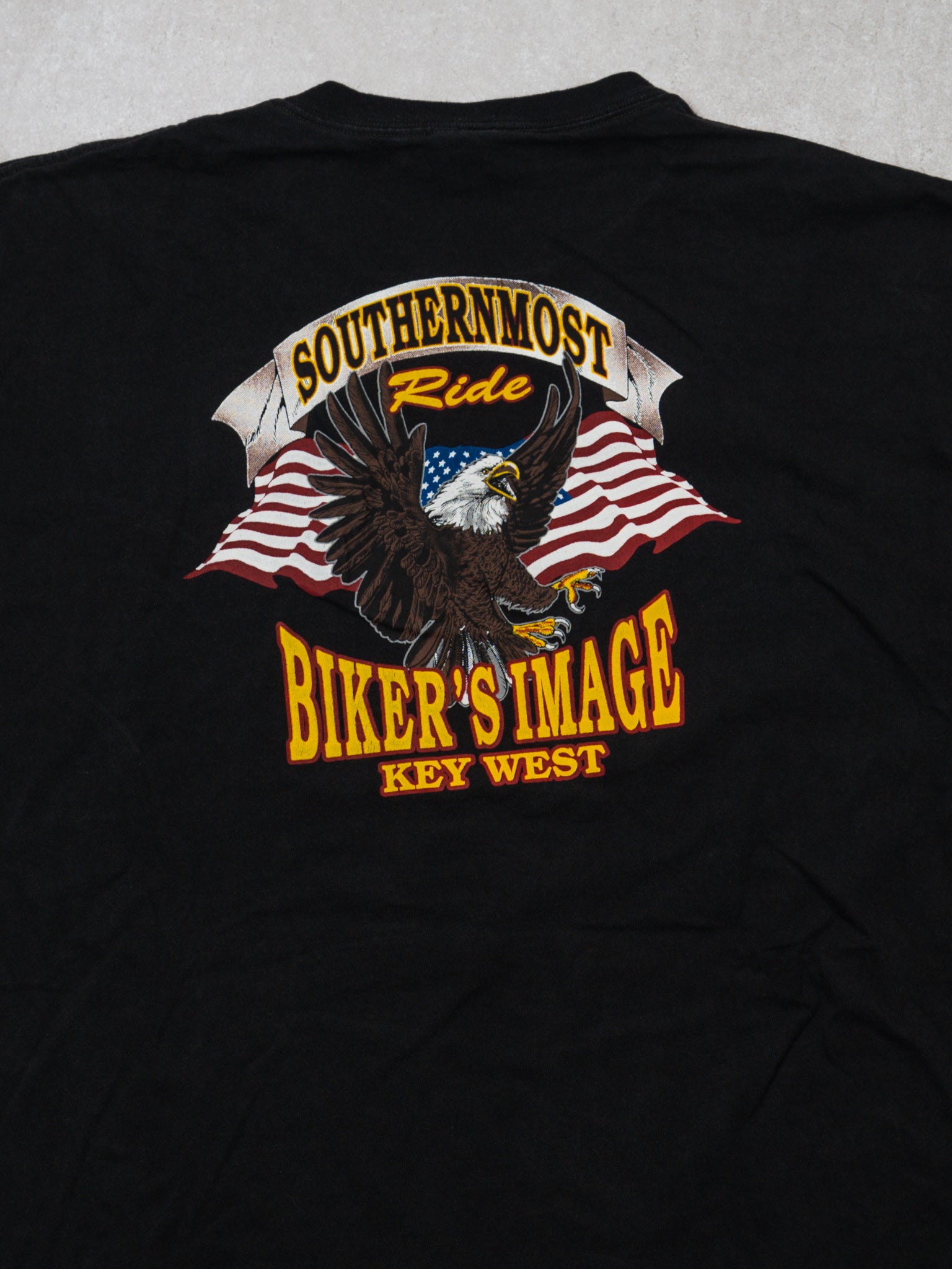 Vintage Black Southern Most Ride Biker's Image Tee (L)