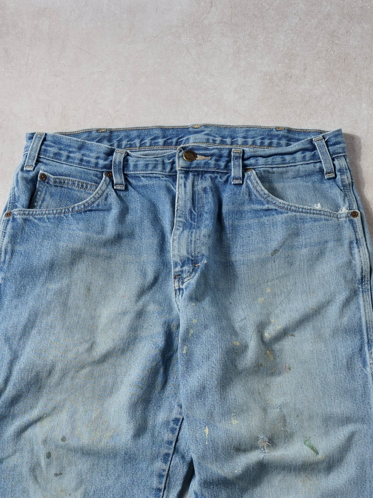 Vintage 90s Light Washed Blue Dickies Carpenter Pants (34x31)