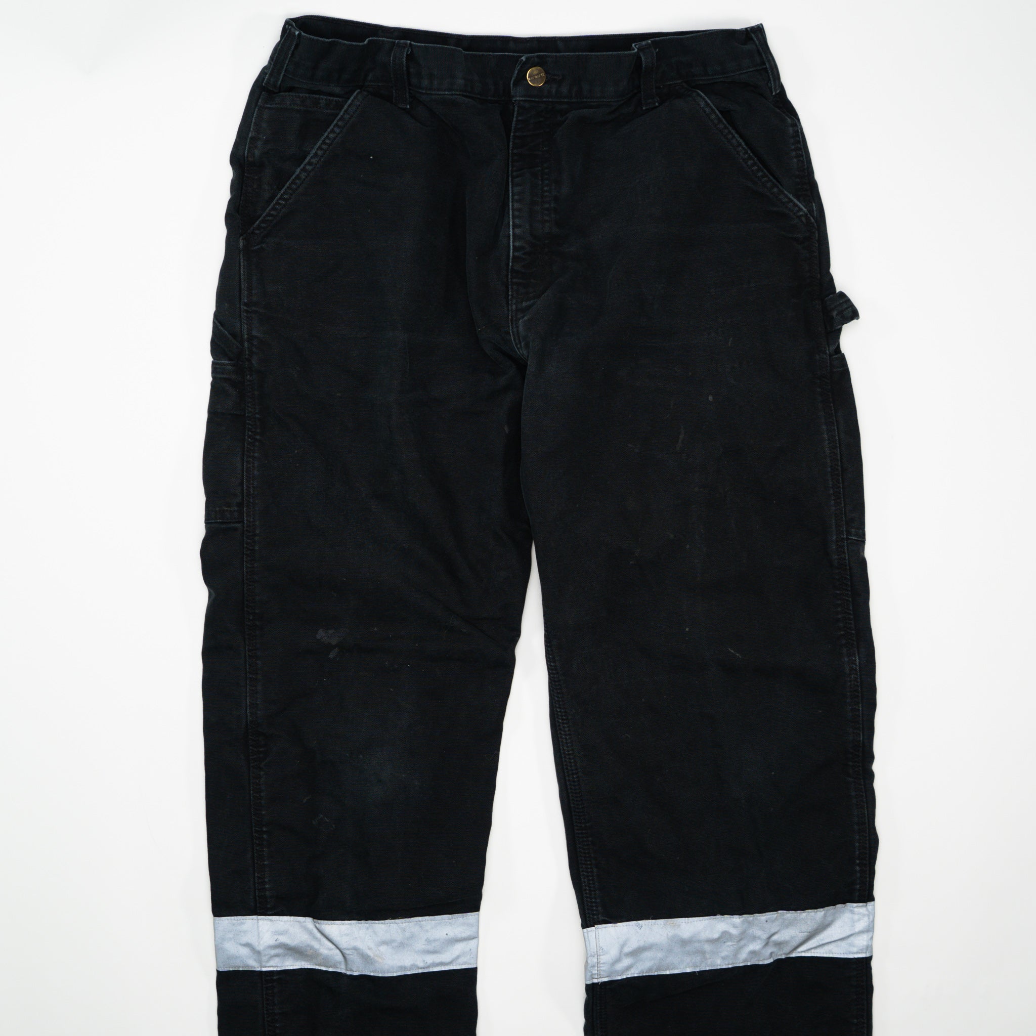 Vintage Black Carhartt Lined Reflective Cargo Pants (36 x 32)