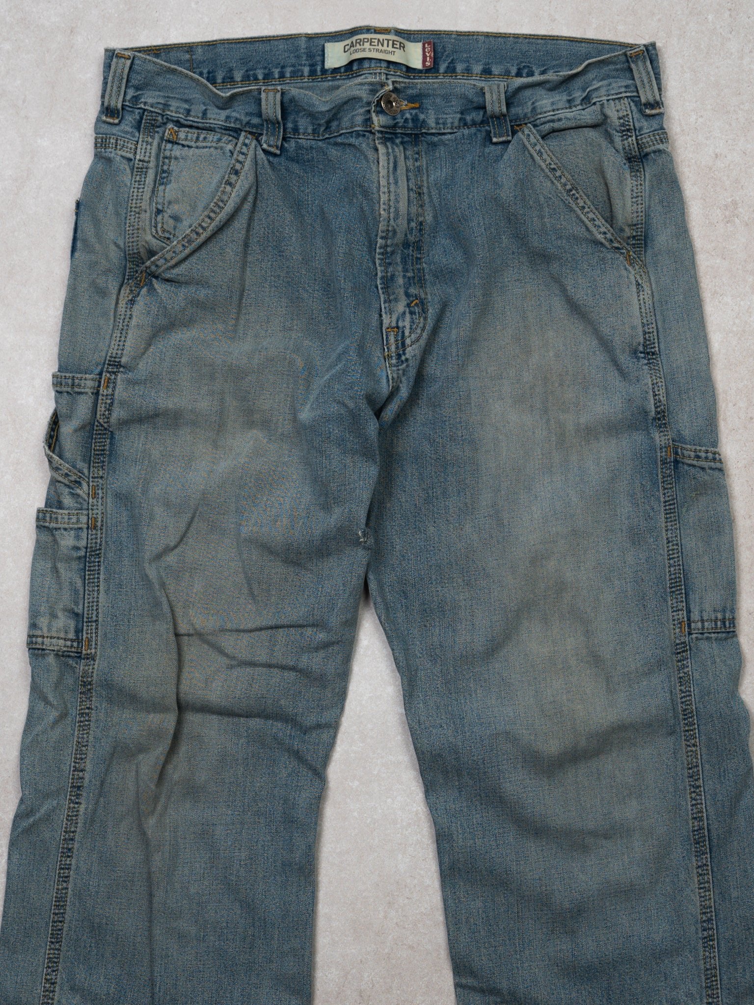 Vintage Light Washed Levi Carpenter Denim Pants (34 x 30)