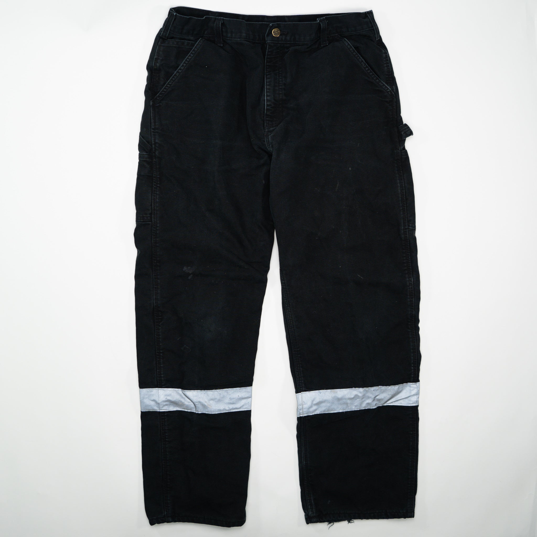 Vintage Black Carhartt Lined Reflective Cargo Pants (36 x 32)