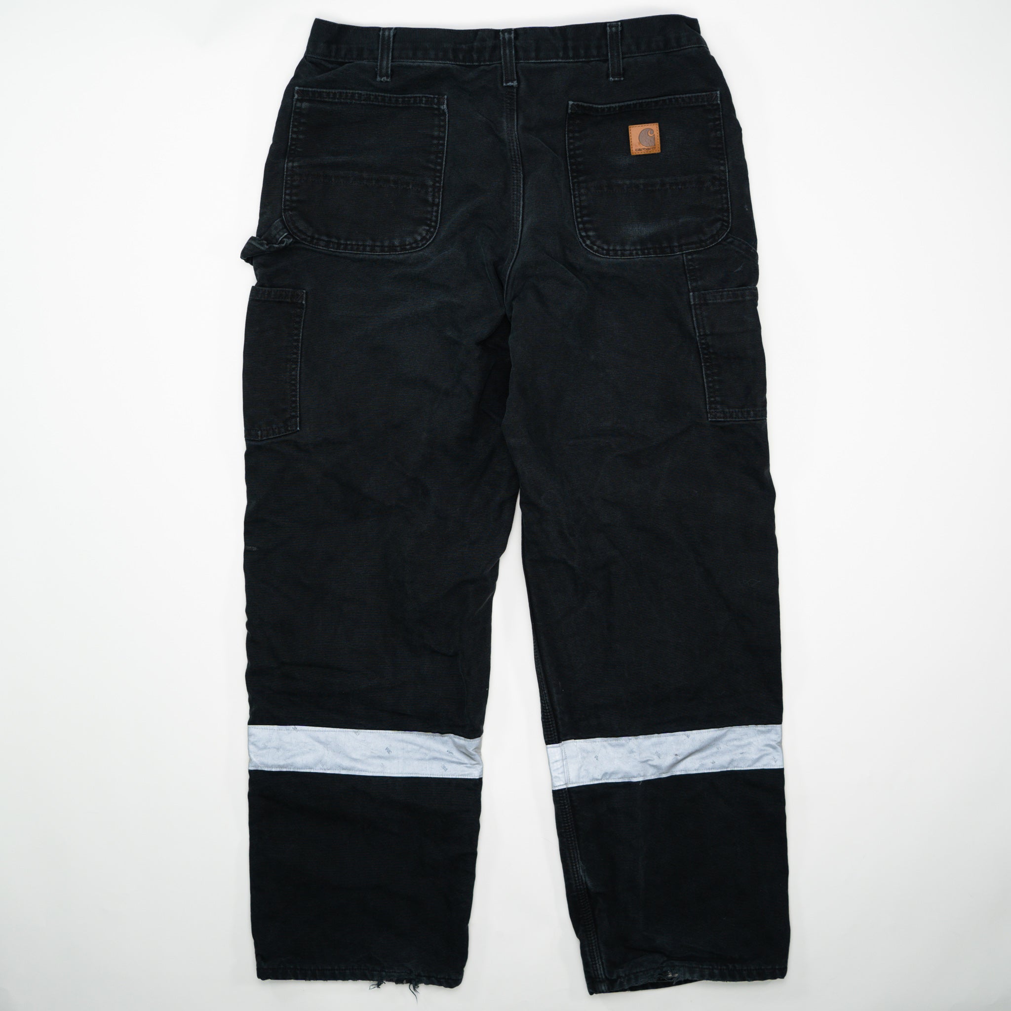 Vintage Black Carhartt Lined Reflective Cargo Pants (36 x 32)