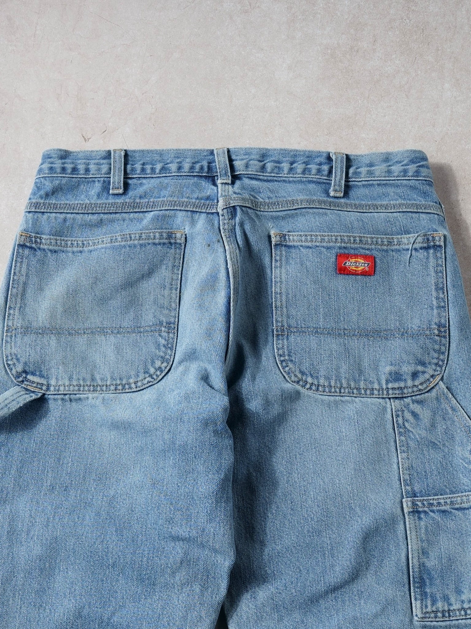 Vintage 90s Light Washed Blue Dickies Carpenter Pants (34x31)