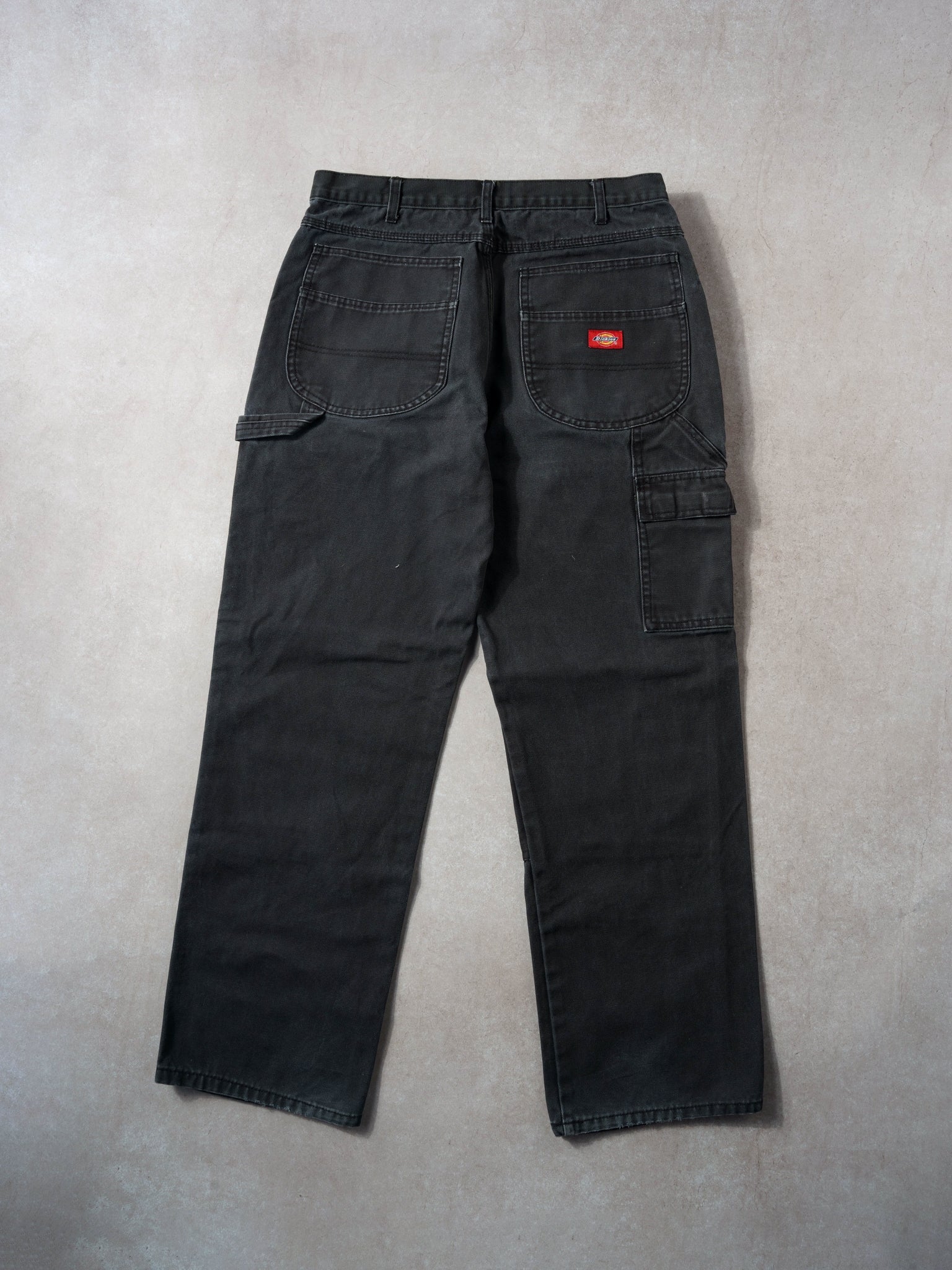 Vintage 90s Washed Black Dickies Double Knee Carpenter Pants (34x31)