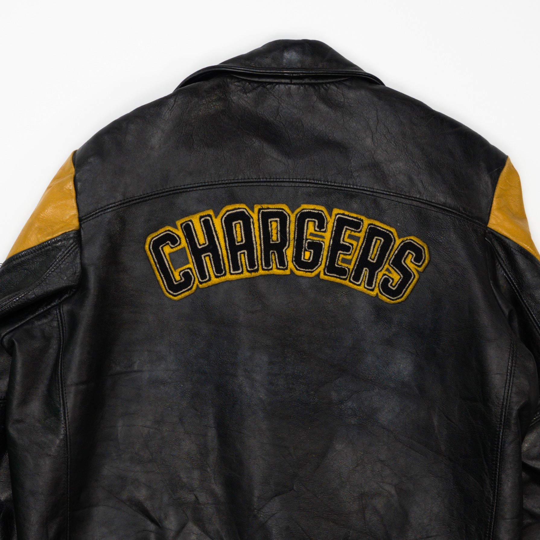 Vintage 70s Black Clarkson Conference Champs Leather Varsity Jacket (L)