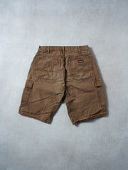 Vintage 90s Sun Faded Brown Dickies Cargo Shorts (34x13)