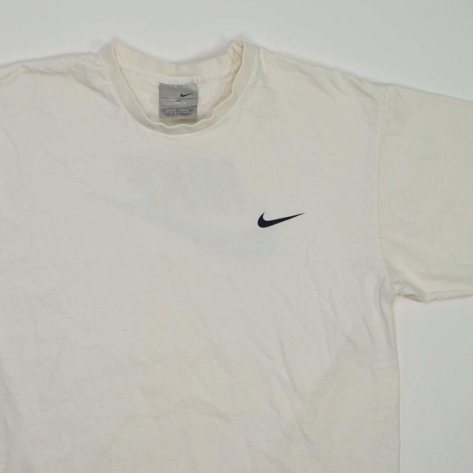 Vintage 90s Cream Nike Check Essential Tee (S/M)