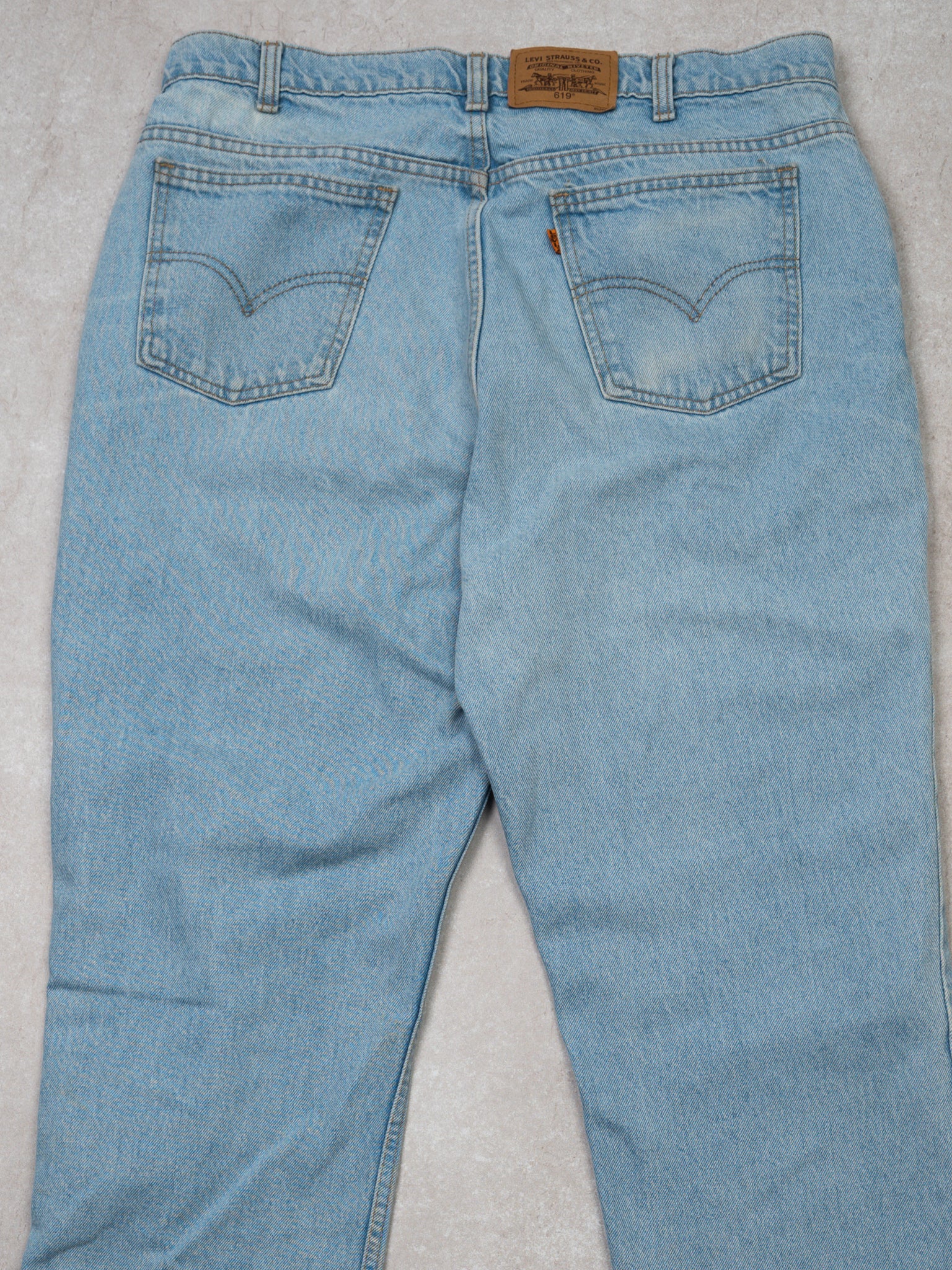 Vintage Light Blue 1980s 619 Levi Jeans (36 x 33)