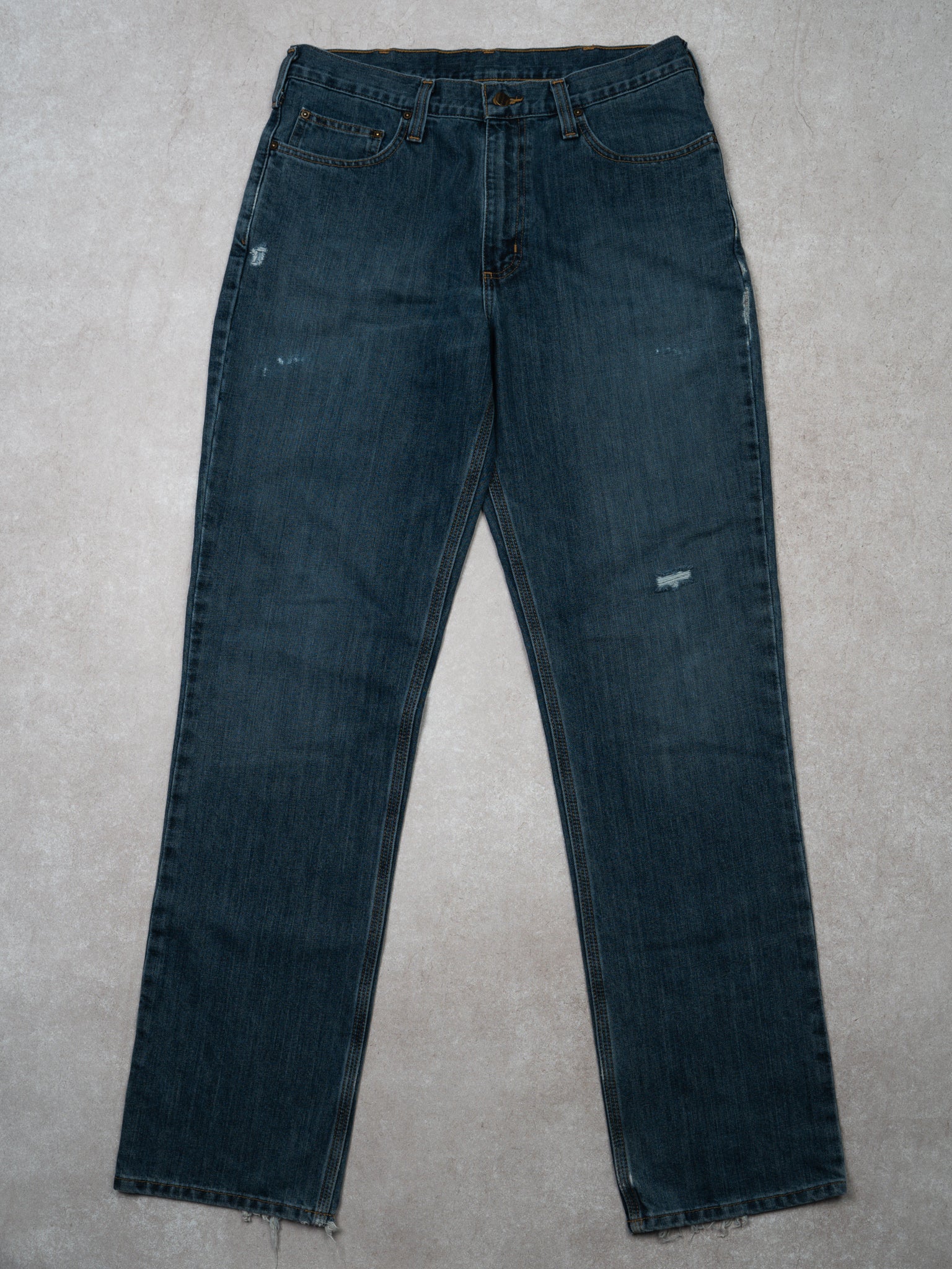 Vintage Dark Blue Carhartt Relax Fit Jeans (32 x 35)