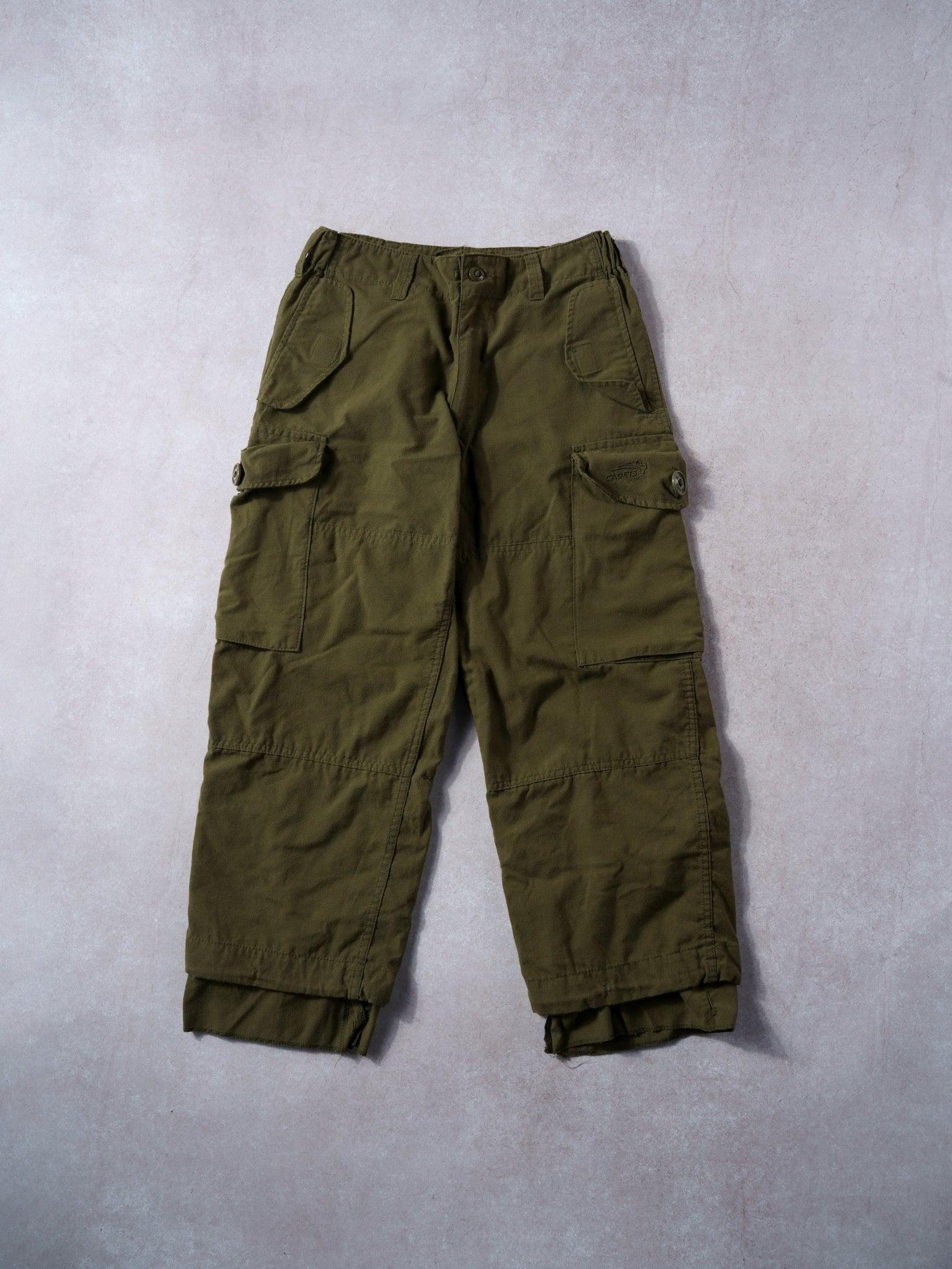 Vintage Army Green Combat Parachute Pants (28x24)