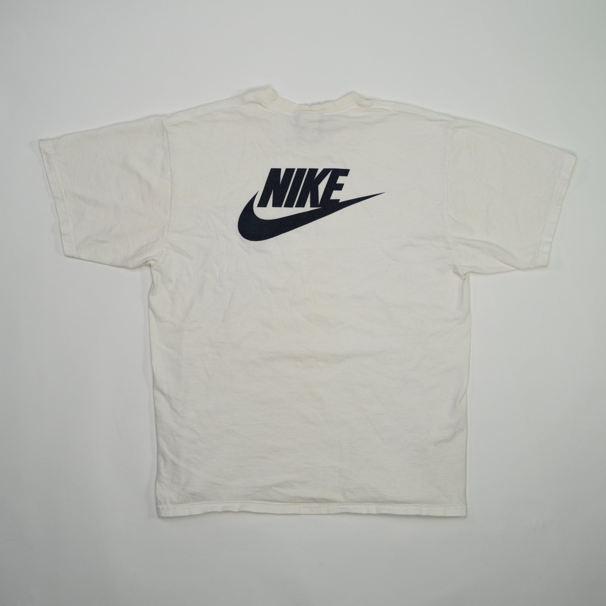 Vintage 90s Cream Nike Check Essential Tee (S/M)