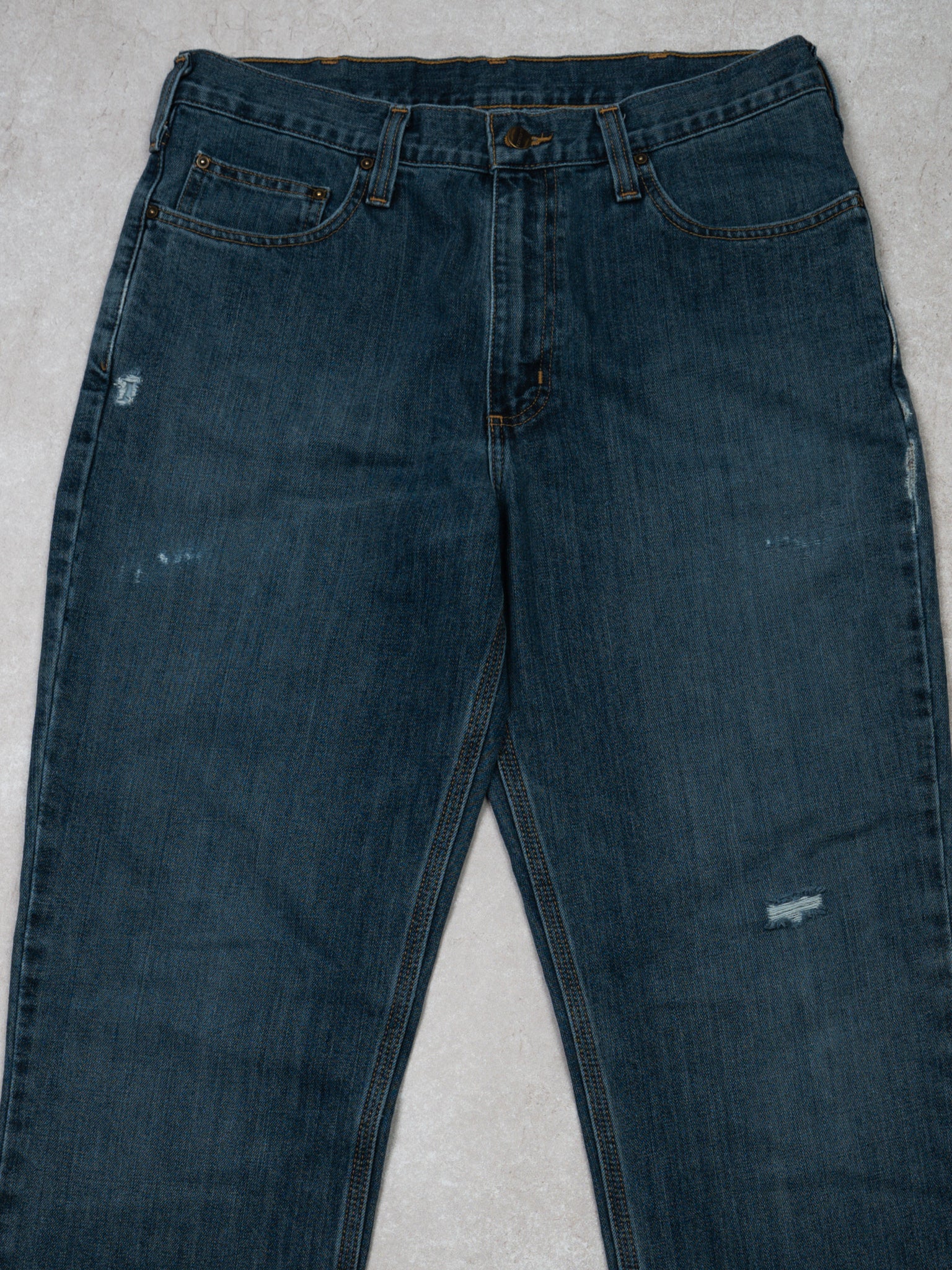 Vintage Dark Blue Carhartt Relax Fit Jeans (32 x 35)