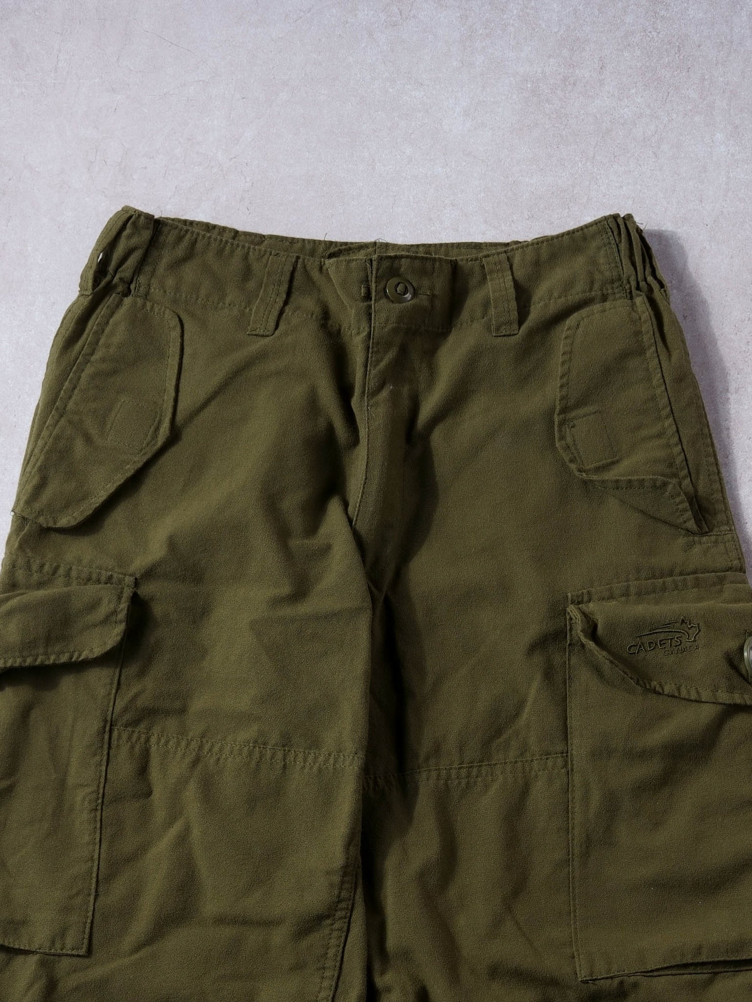 Vintage Army Green Combat Parachute Pants (28x24)