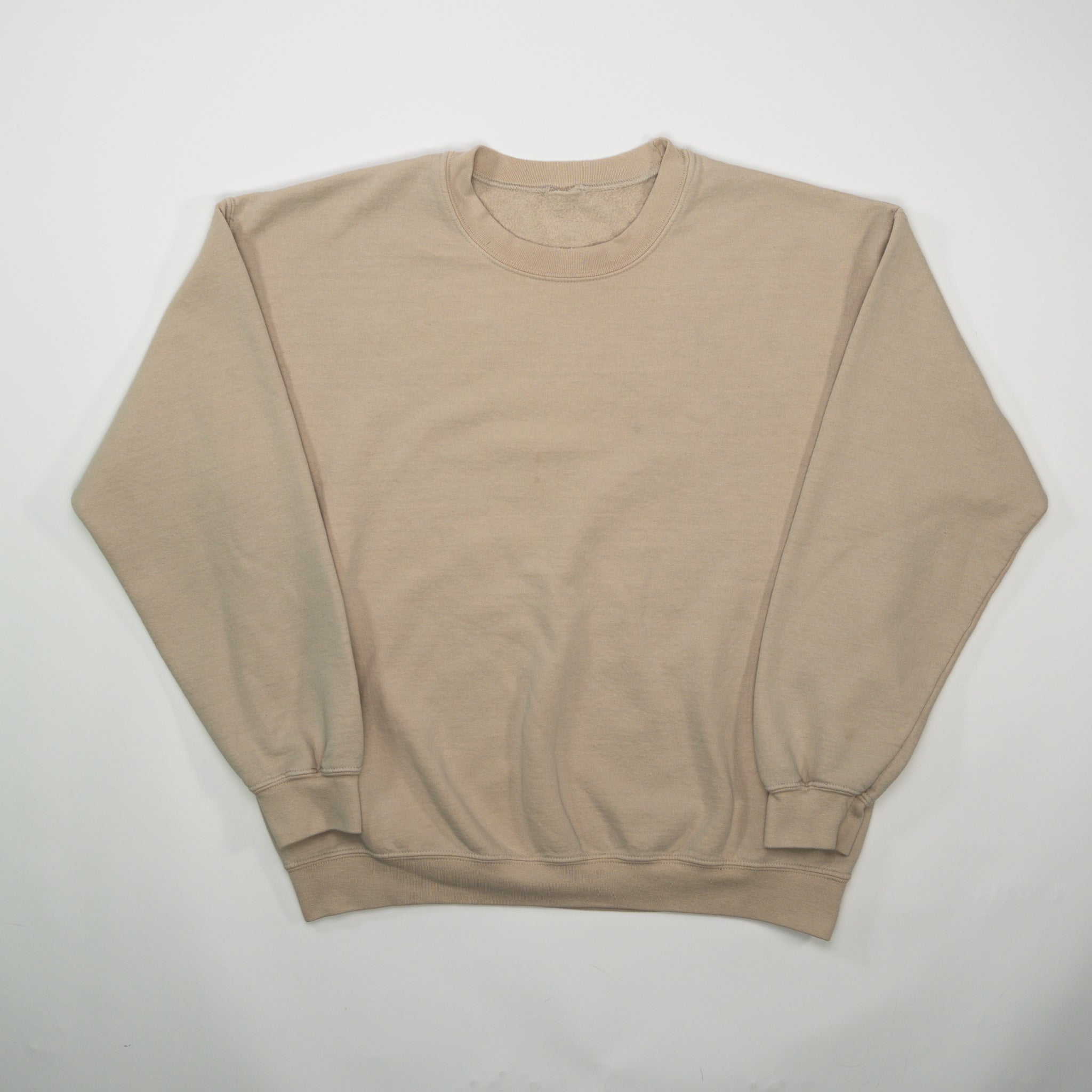 Vintage 90s Beige Blank Crewneck (M)