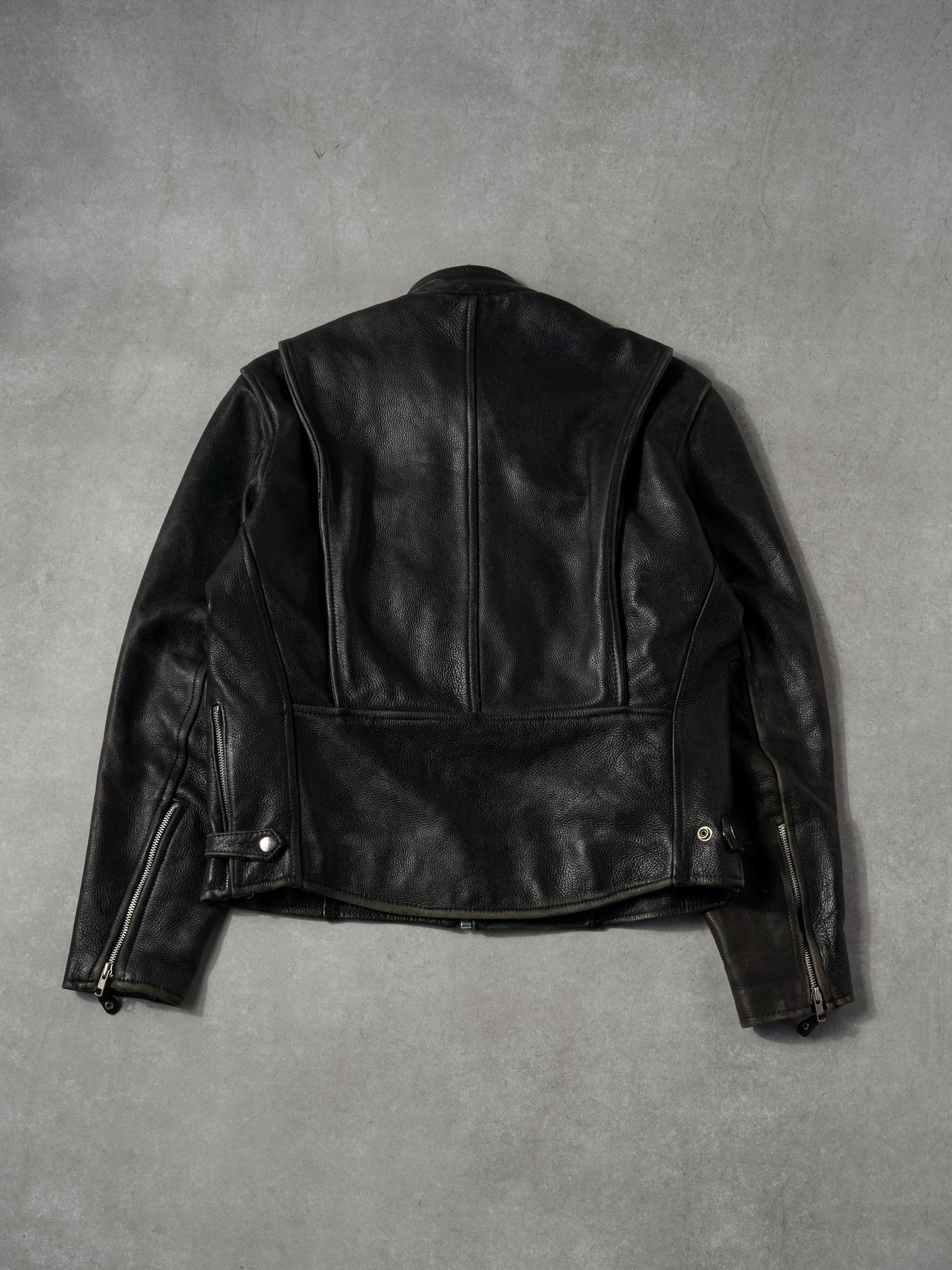 Vintage 90s Black Wilson Leather Biker Jacket (M/L)