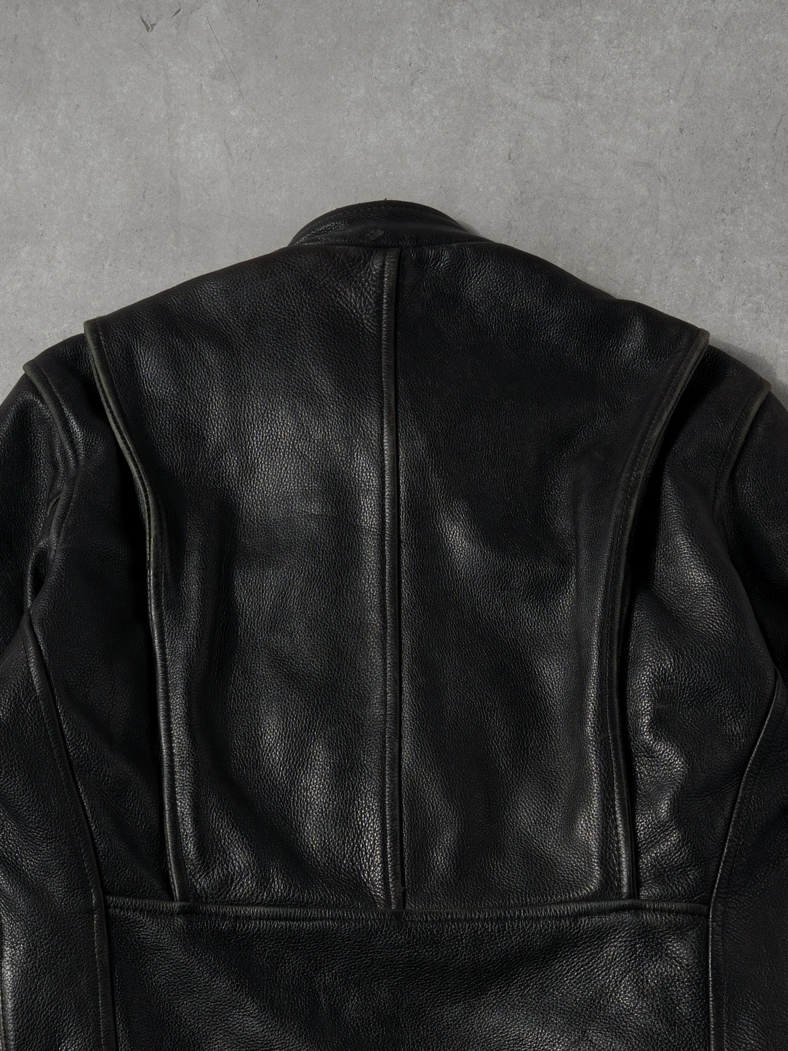 Vintage 90s Black Wilson Leather Biker Jacket (M/L)