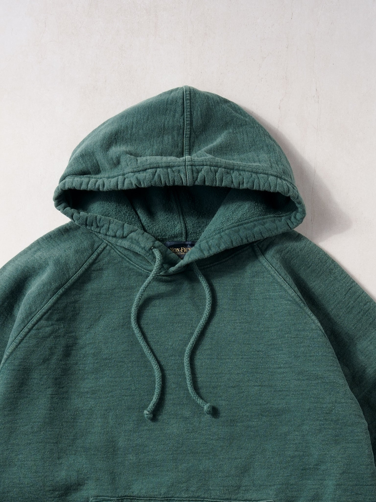 Vintage 90s Washed Green Non Fiction Tiger Brand Blank Hoodie (S/M)