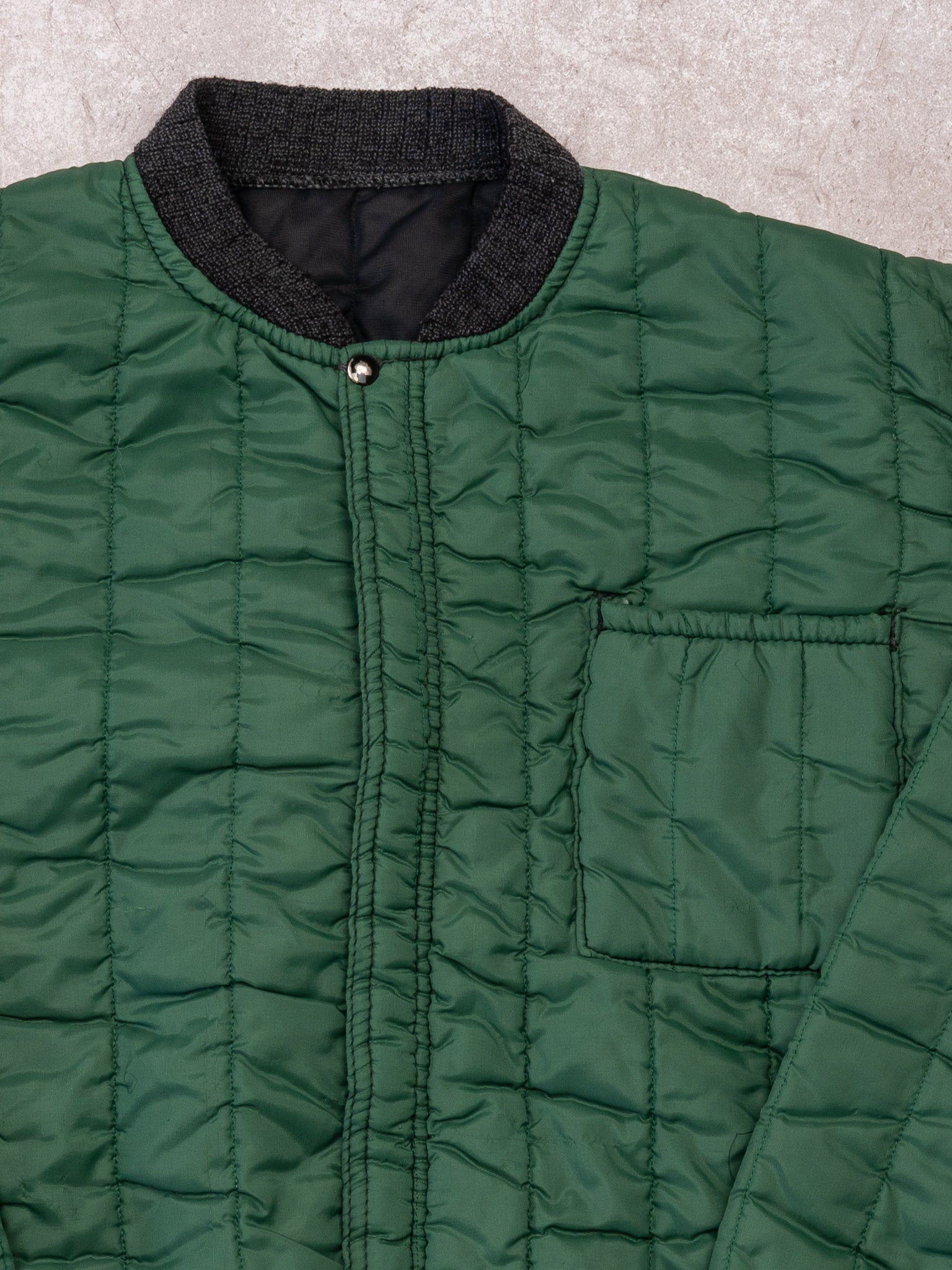 Vintage 1970s Green Zip Up Liner Jacket (M)