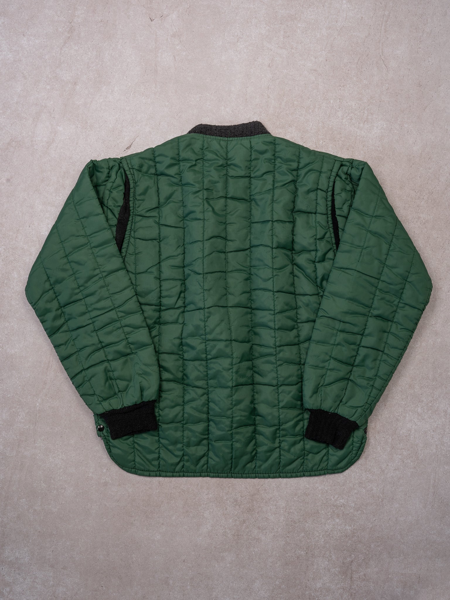 Vintage 1970s Green Zip Up Liner Jacket (M)